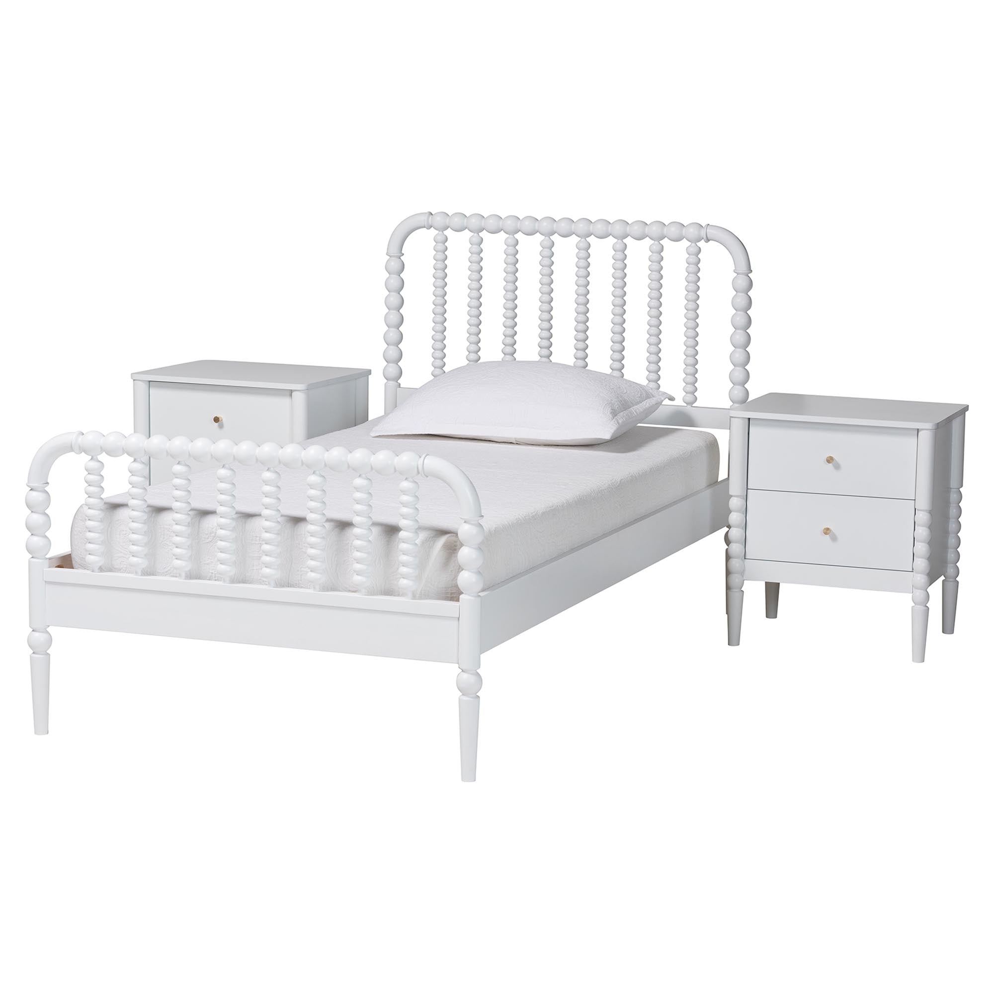 Lucera Mid-Century 3-Piece Bobbin Bedroom Set