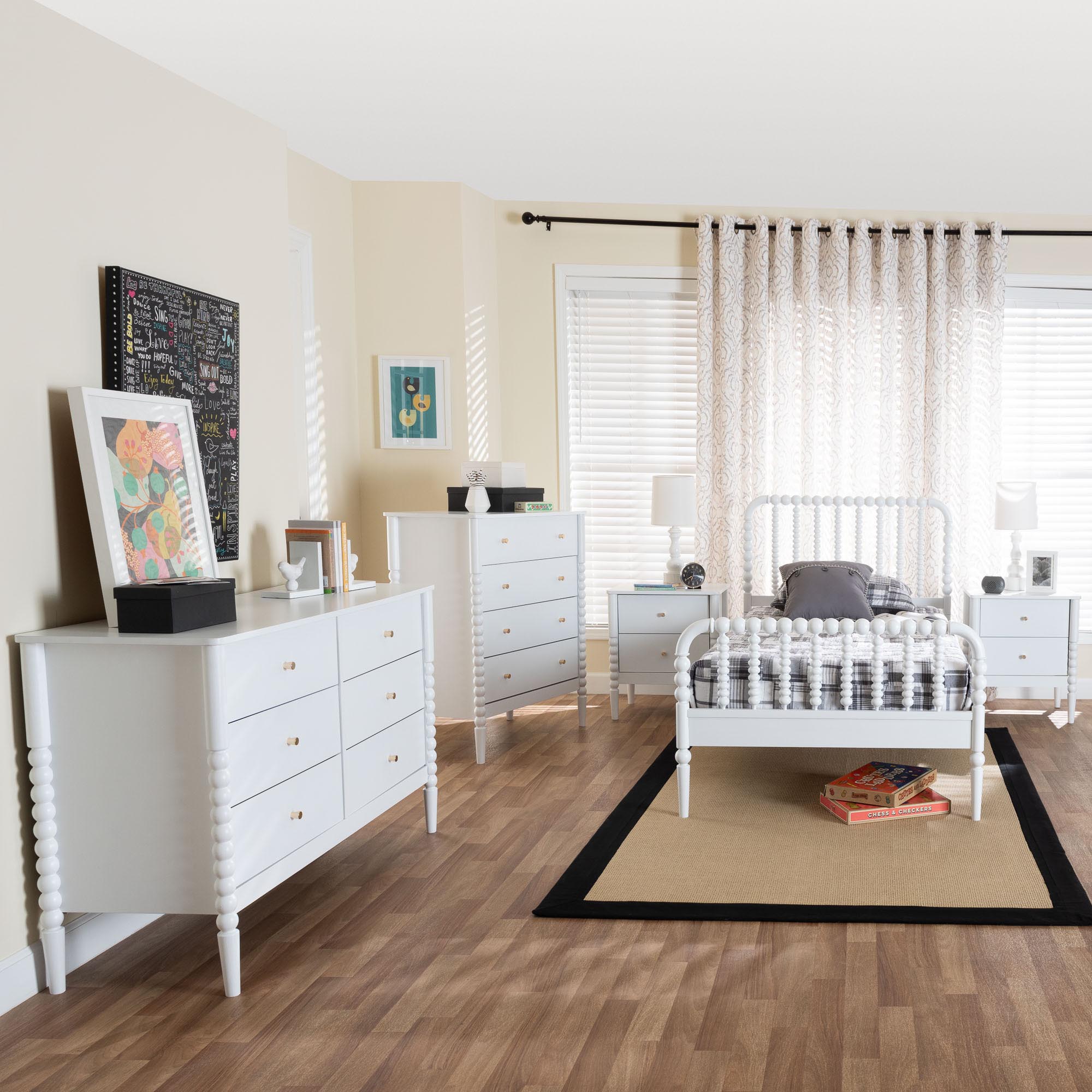 Lucera Mid-Century 5-Piece Bobbin Bedroom Set