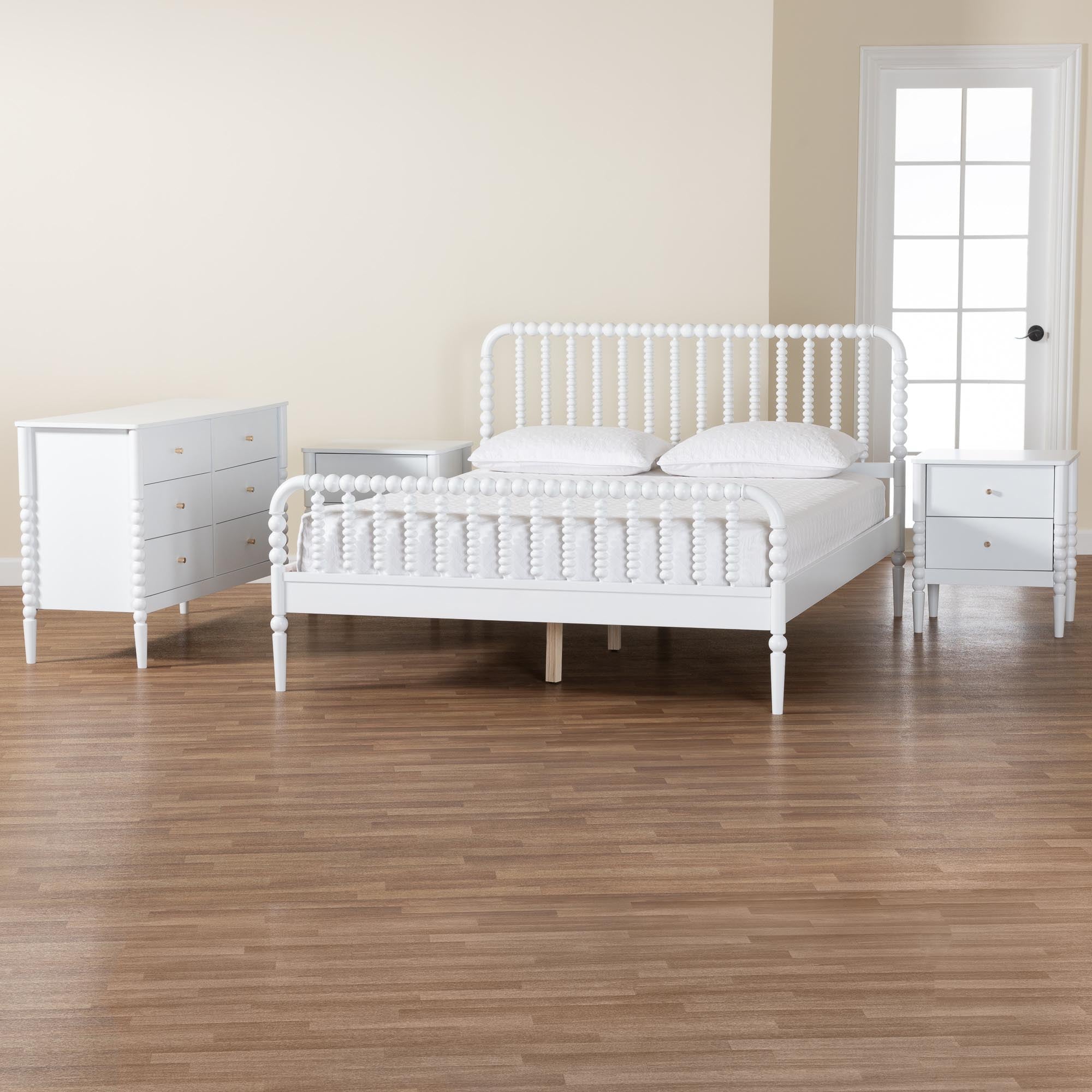 Lucera Mid-Century 4-Piece Bobbin Bedroom Set