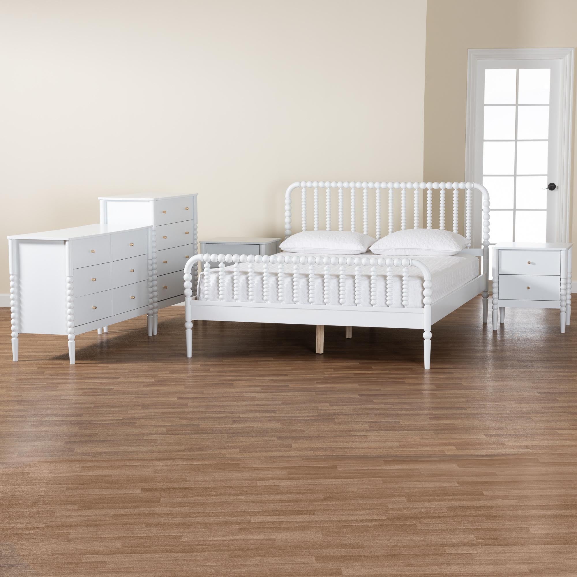 Lucera Mid-Century 5-Piece Bobbin Bedroom Set