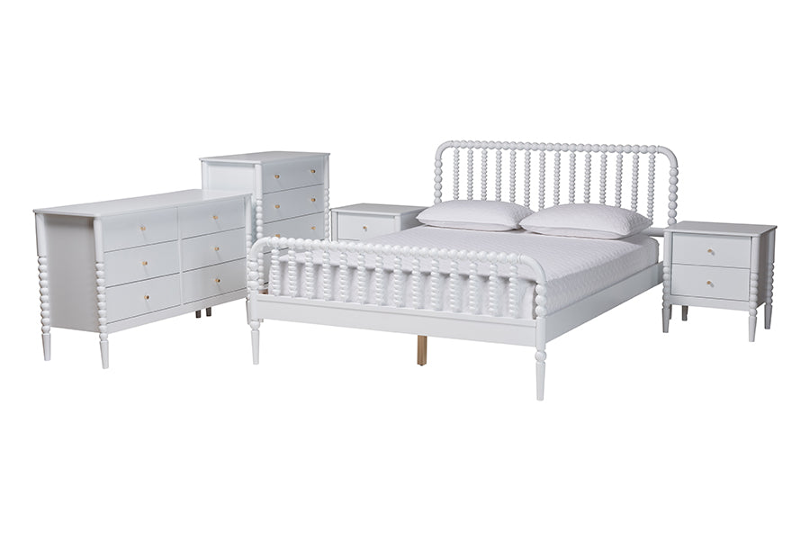 Lucera Mid-Century 5-Piece Bobbin Bedroom Set