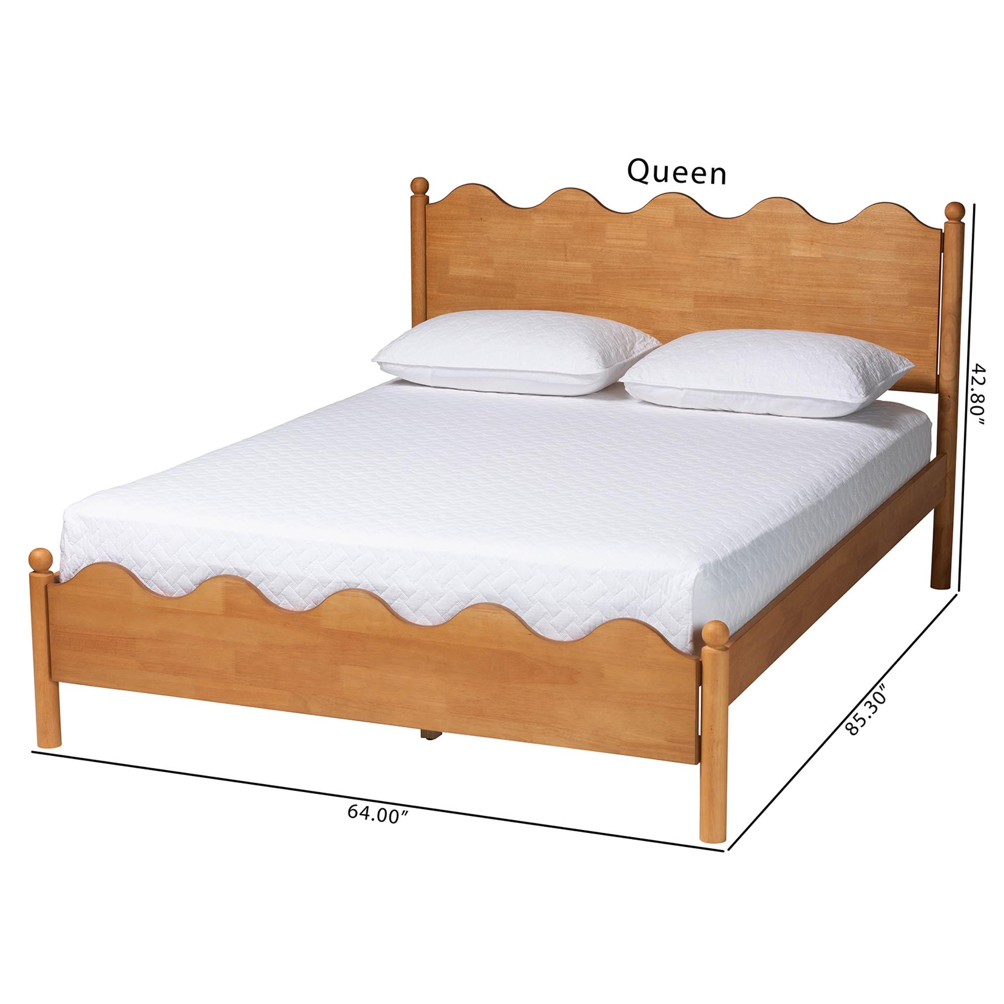 Malaya Modern Wood Platform Bed