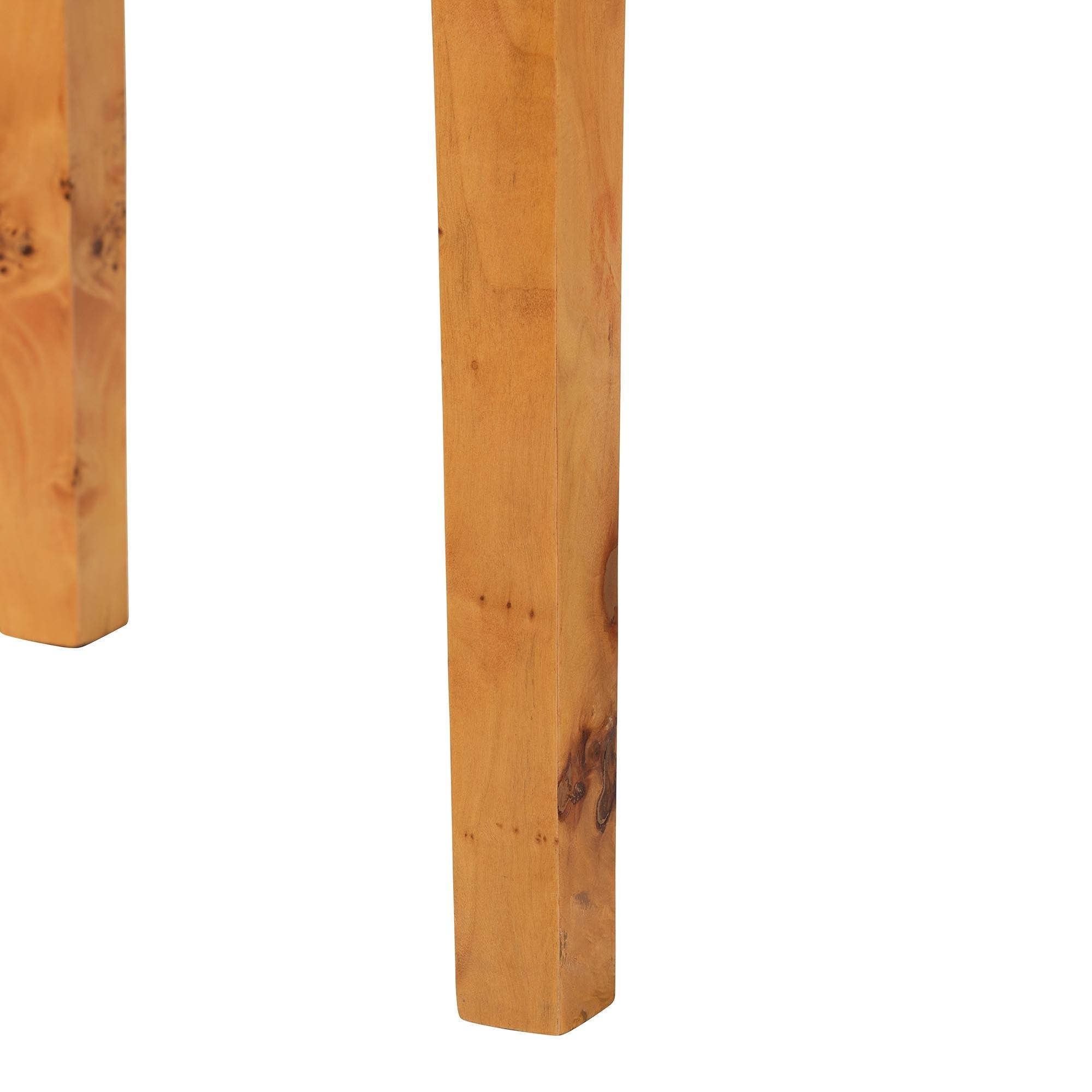 Bali & Pari Jihan Modern and Contemporary Real Burl Wood Half-Moon Console Table