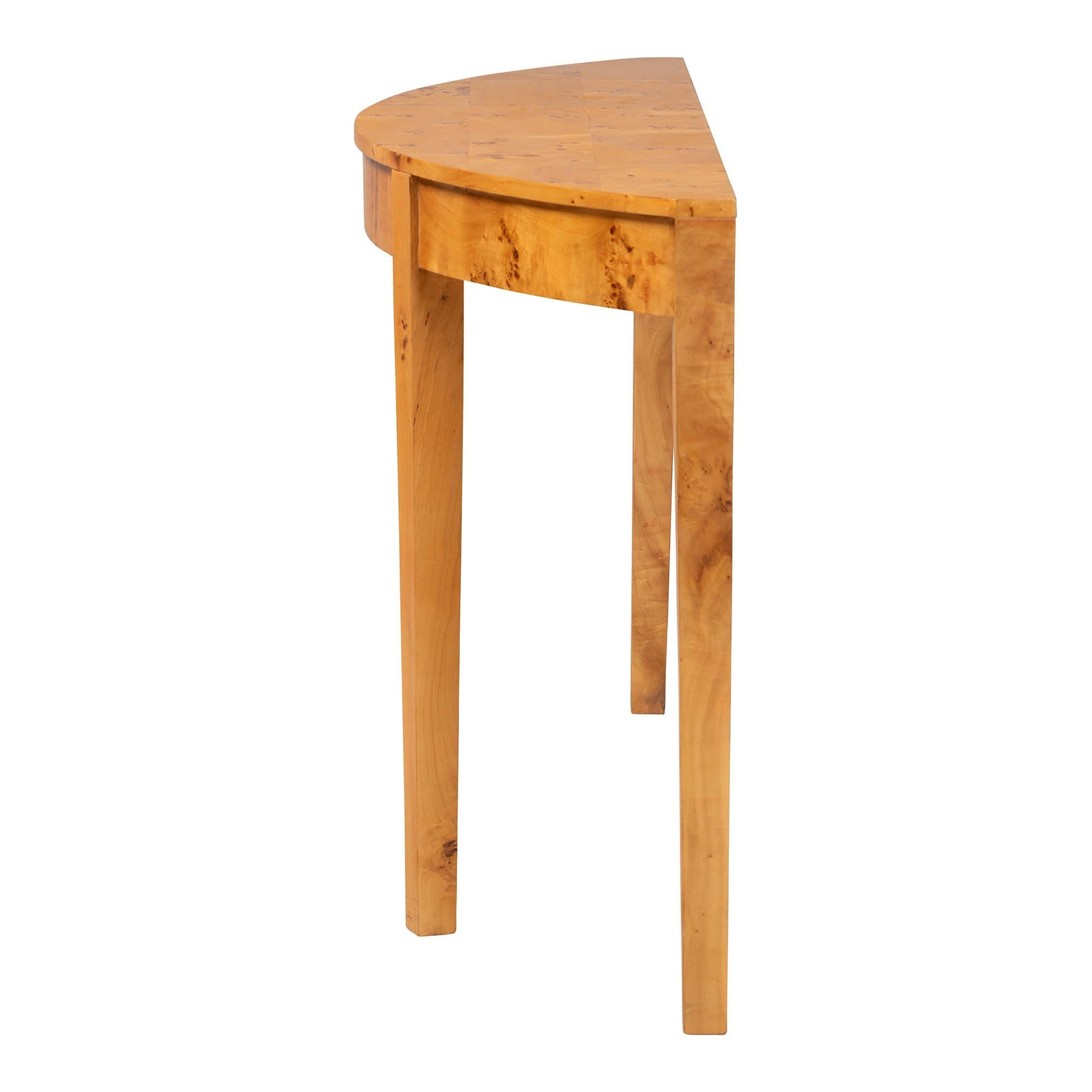 Bali & Pari Jihan Modern and Contemporary Real Burl Wood Half-Moon Large Console Table