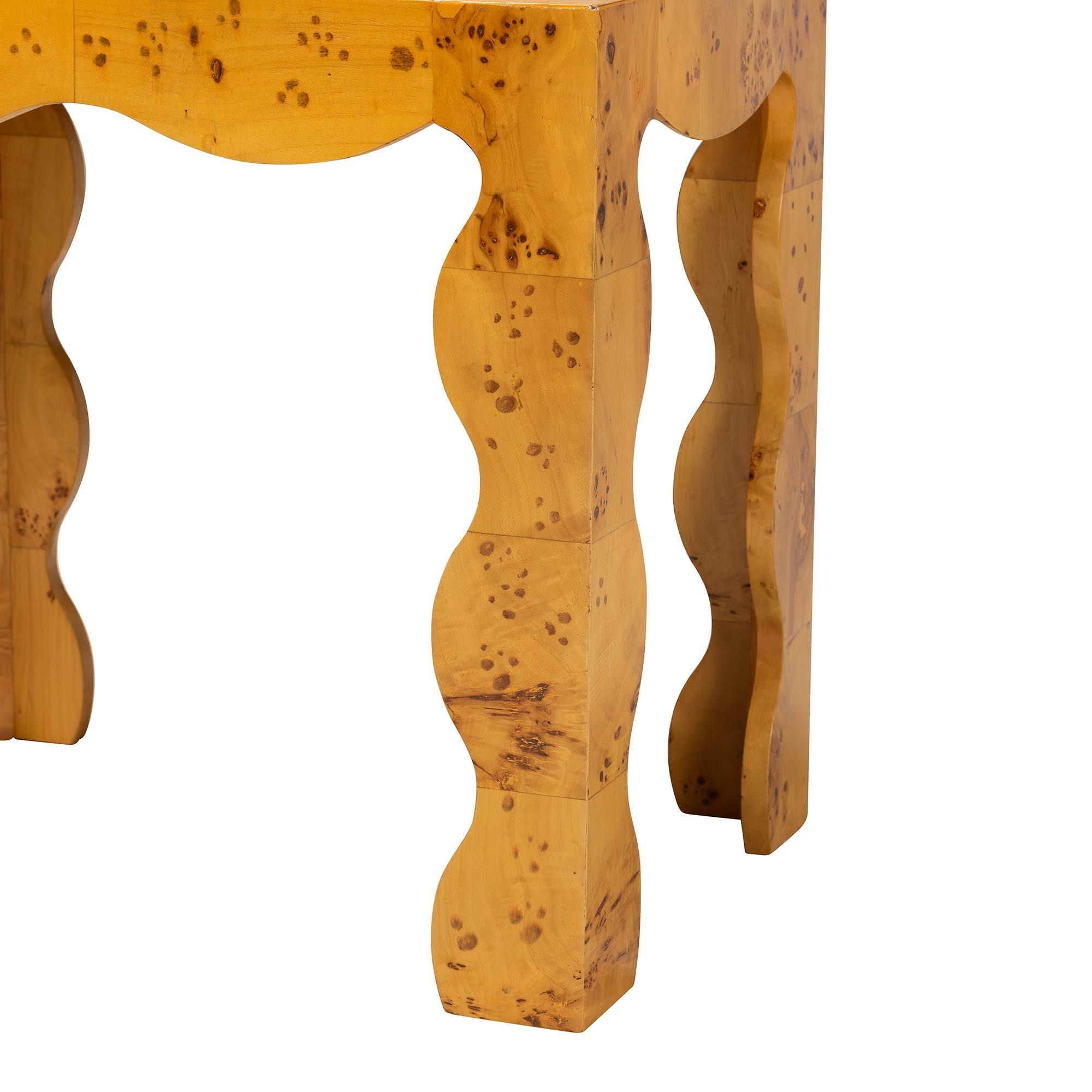 Bali & Pari Huxley Modern and Contemporary Real Burl Wood End Table