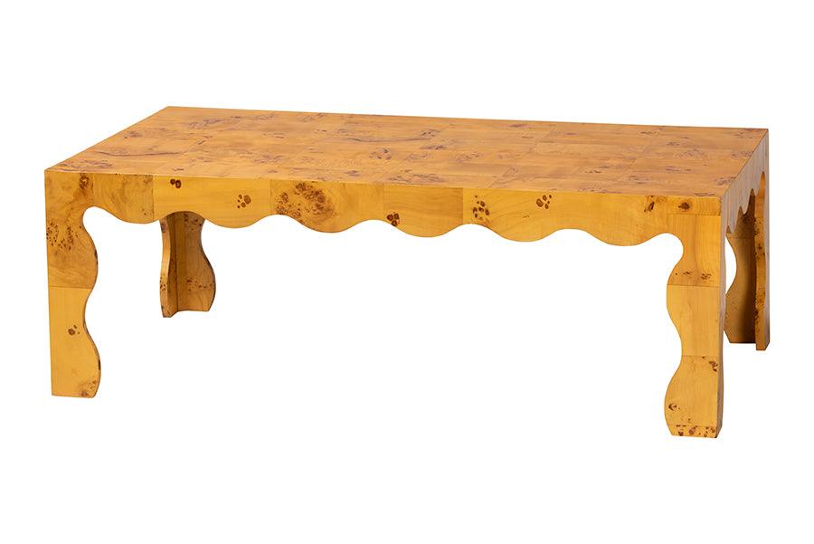 Bali & Pari Huxley Modern and Contemporary Real Burl Wood Coffee Table