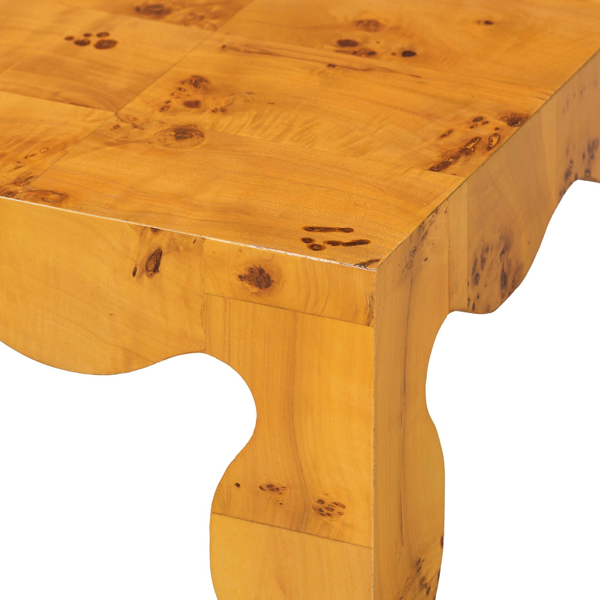 Bali & Pari Huxley Modern and Contemporary Real Burl Wood Coffee Table