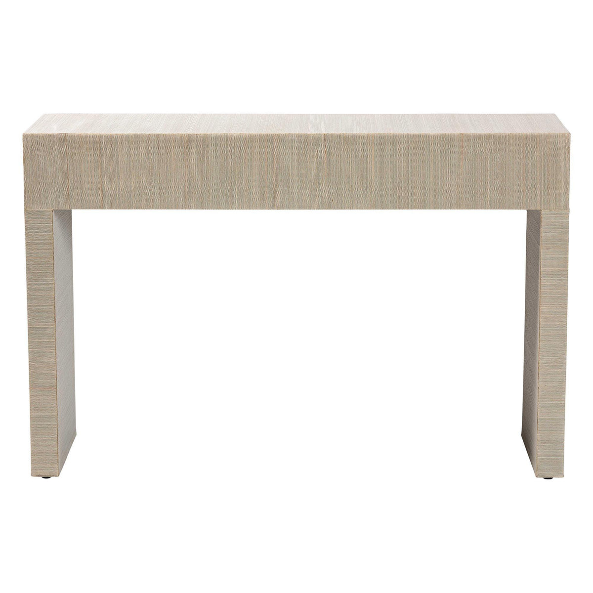 Bali & Pari Cielo Bohemian Woven Grasscloth 3-Drawer Console Table