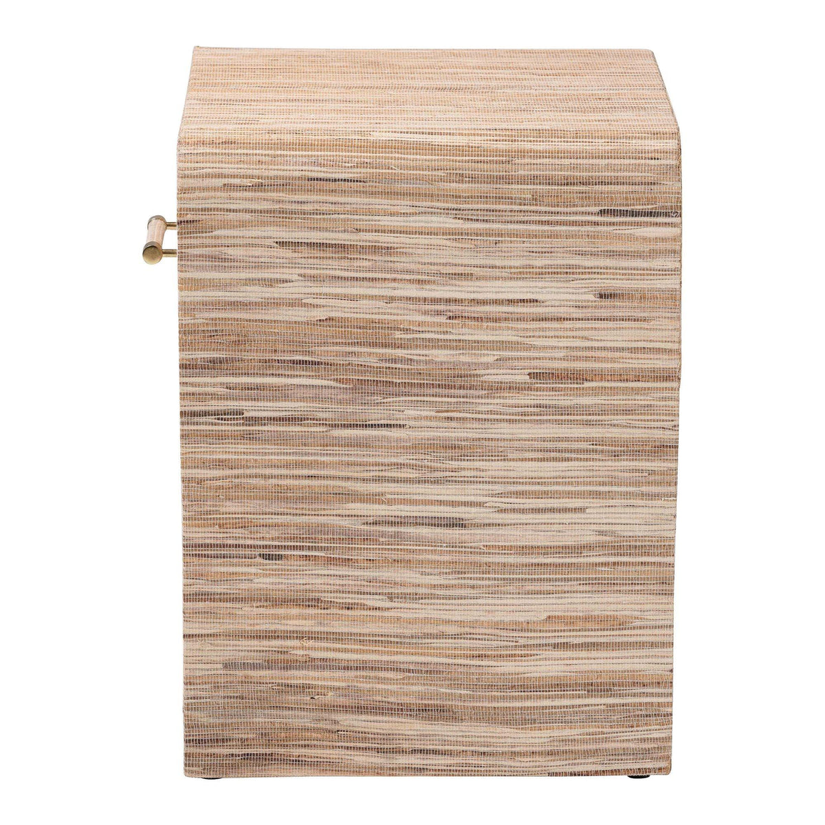 Bali & Pari Callan Bohemian Woven Grasscloth 1-Drawer Nightstand
