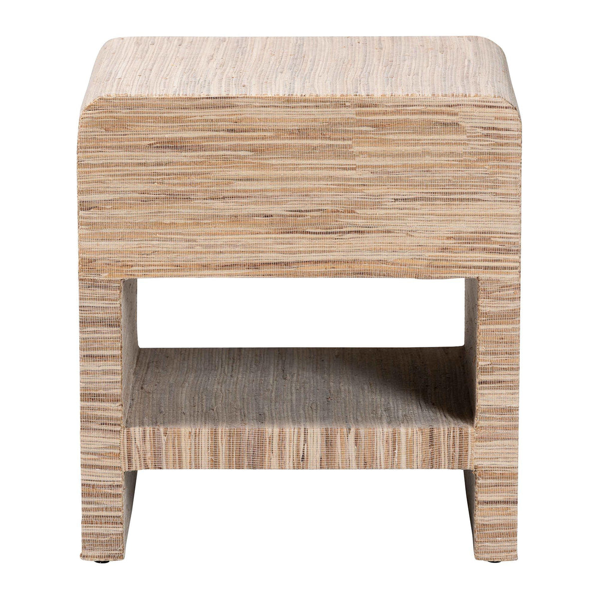 Bali & Pari Callan Bohemian Woven Grasscloth 1-Drawer Nightstand