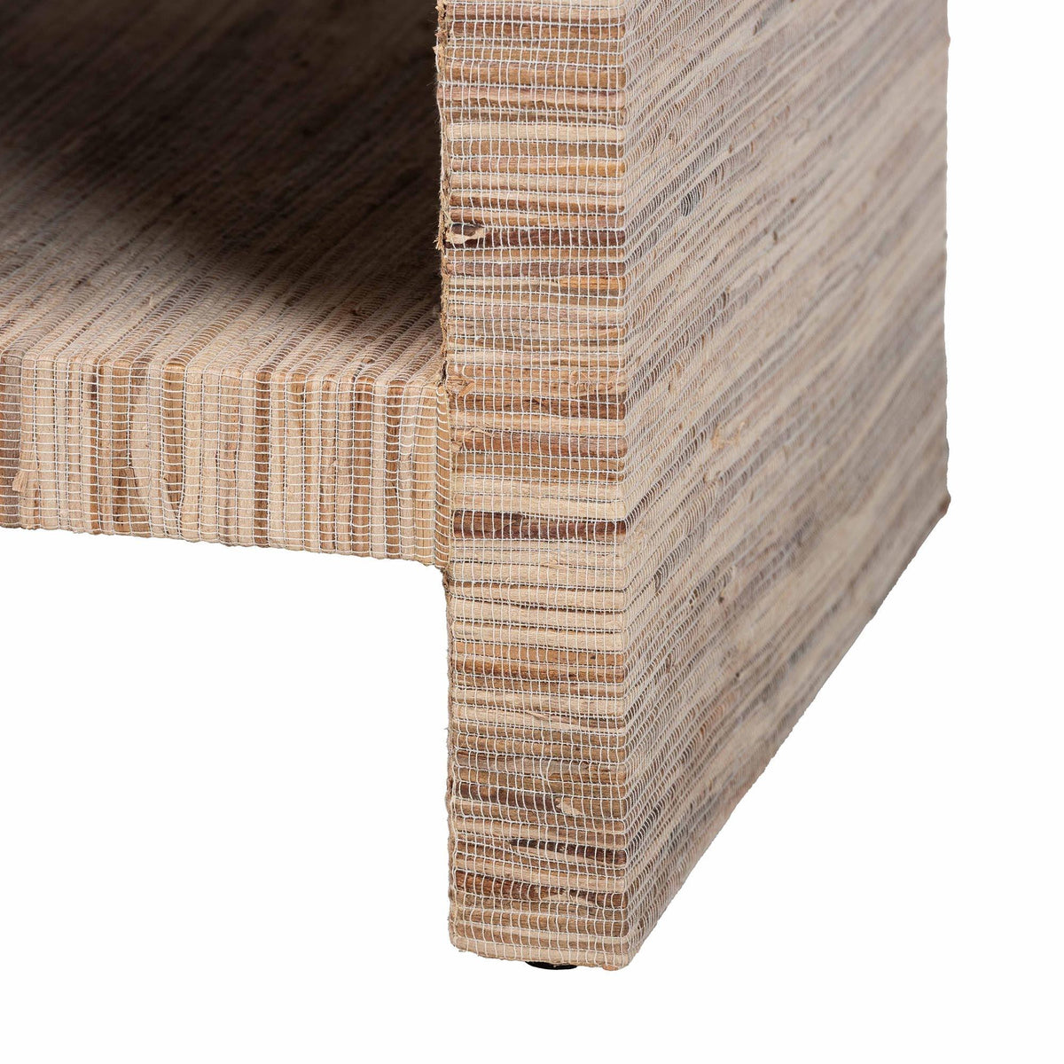 Bali & Pari Callan Bohemian Woven Grasscloth 1-Drawer Nightstand