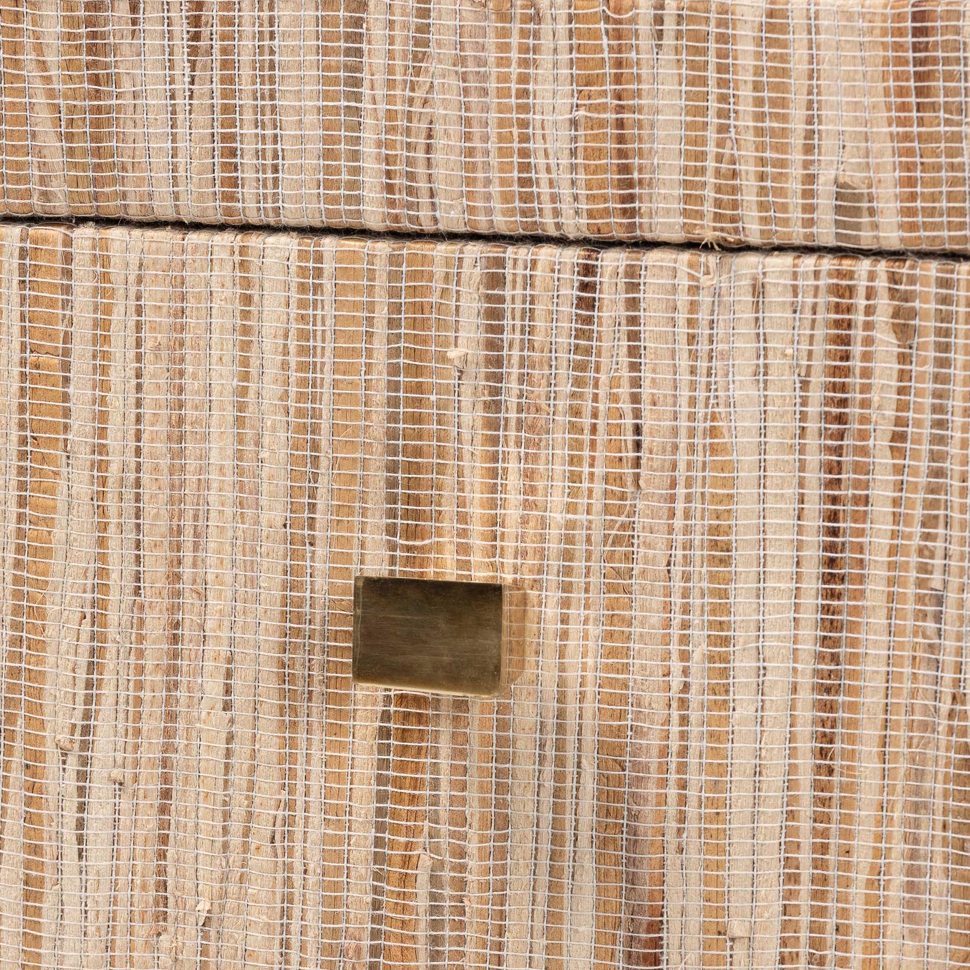 Bali & Pari Julia Bohemian Woven Grasscloth 1-Drawer Nightstand