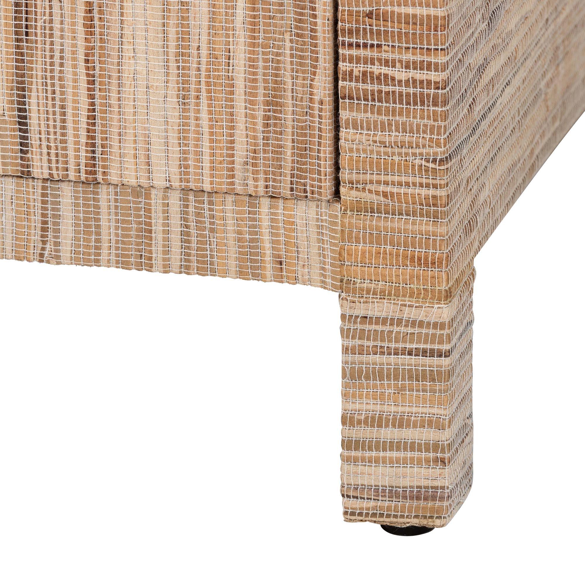 Bali & Pari Paine Bohemian Woven Grasscloth 2-Drawer Nightstand