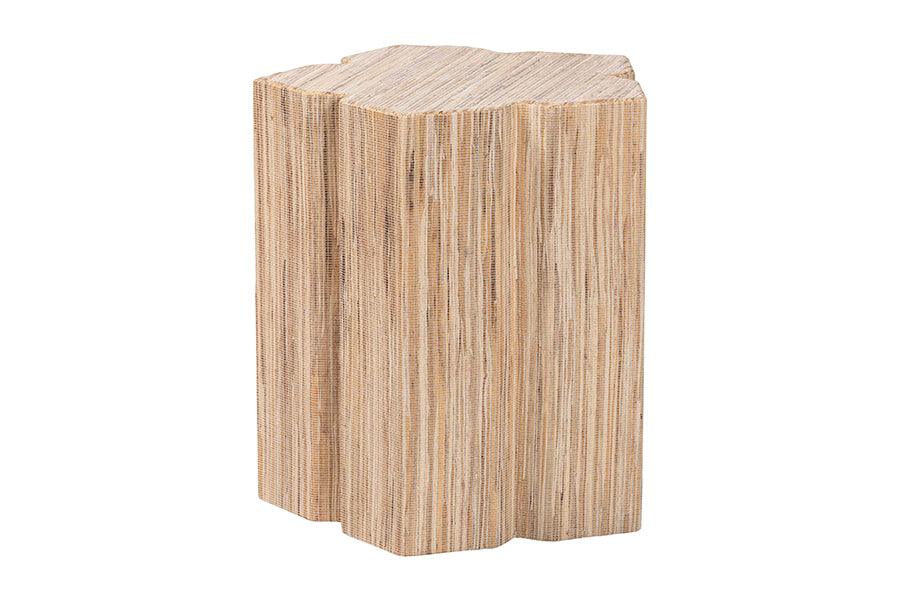 Bali & Pari Janeth Bohemian Woven Grasscloth End Table