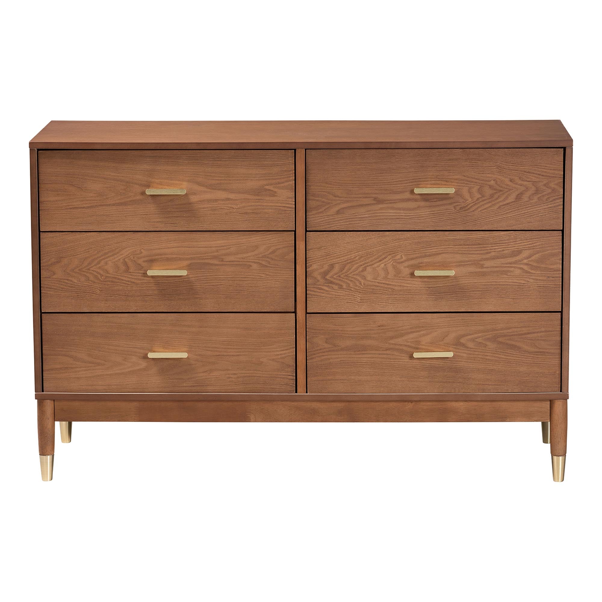 Mandolin Mid-Century Ash Wood 6-Drawer Dresser