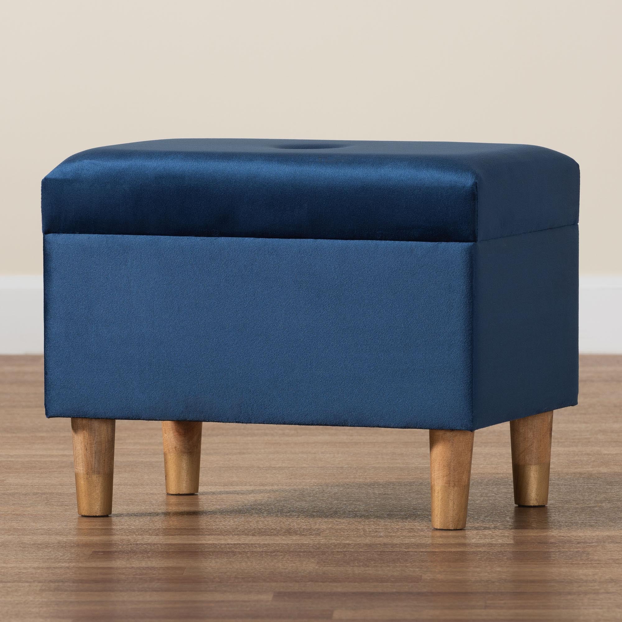 Elias Modern Velvet Fabric Storage Ottoman