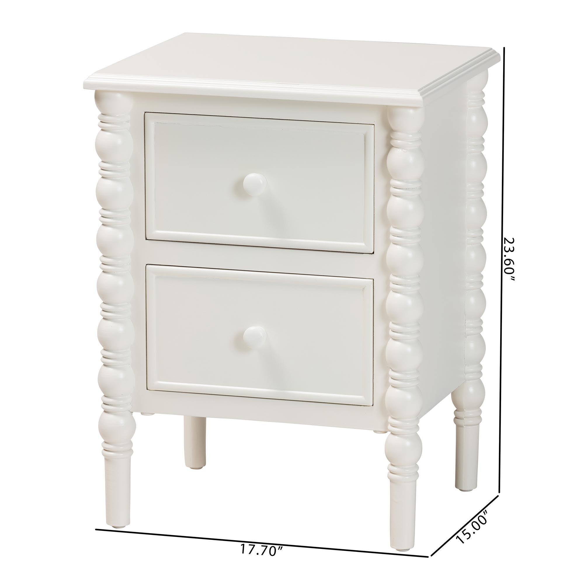 Malinda Classic Wood 2-Drawer End Table