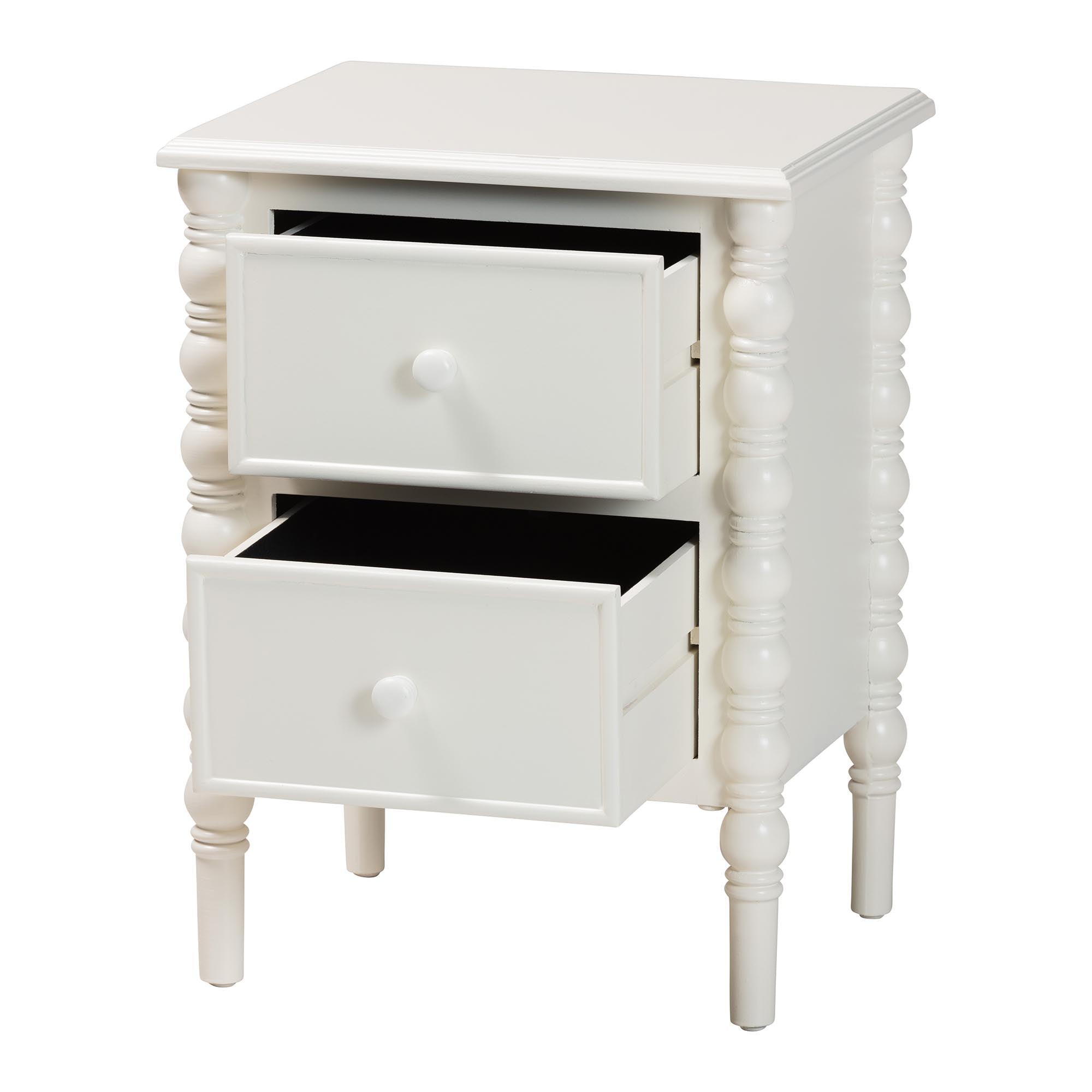 Malinda Classic Wood 2-Drawer End Table