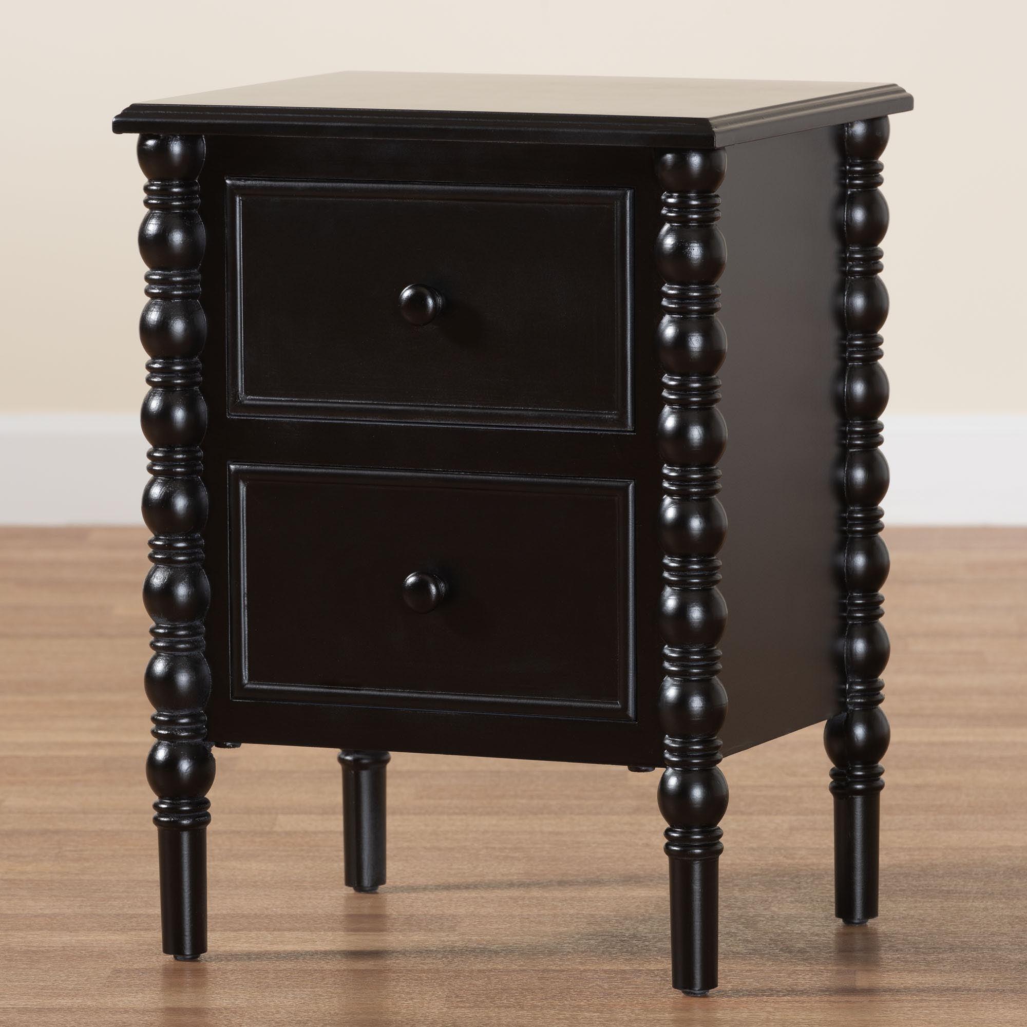 Malinda Classic Wood 2-Drawer End Table