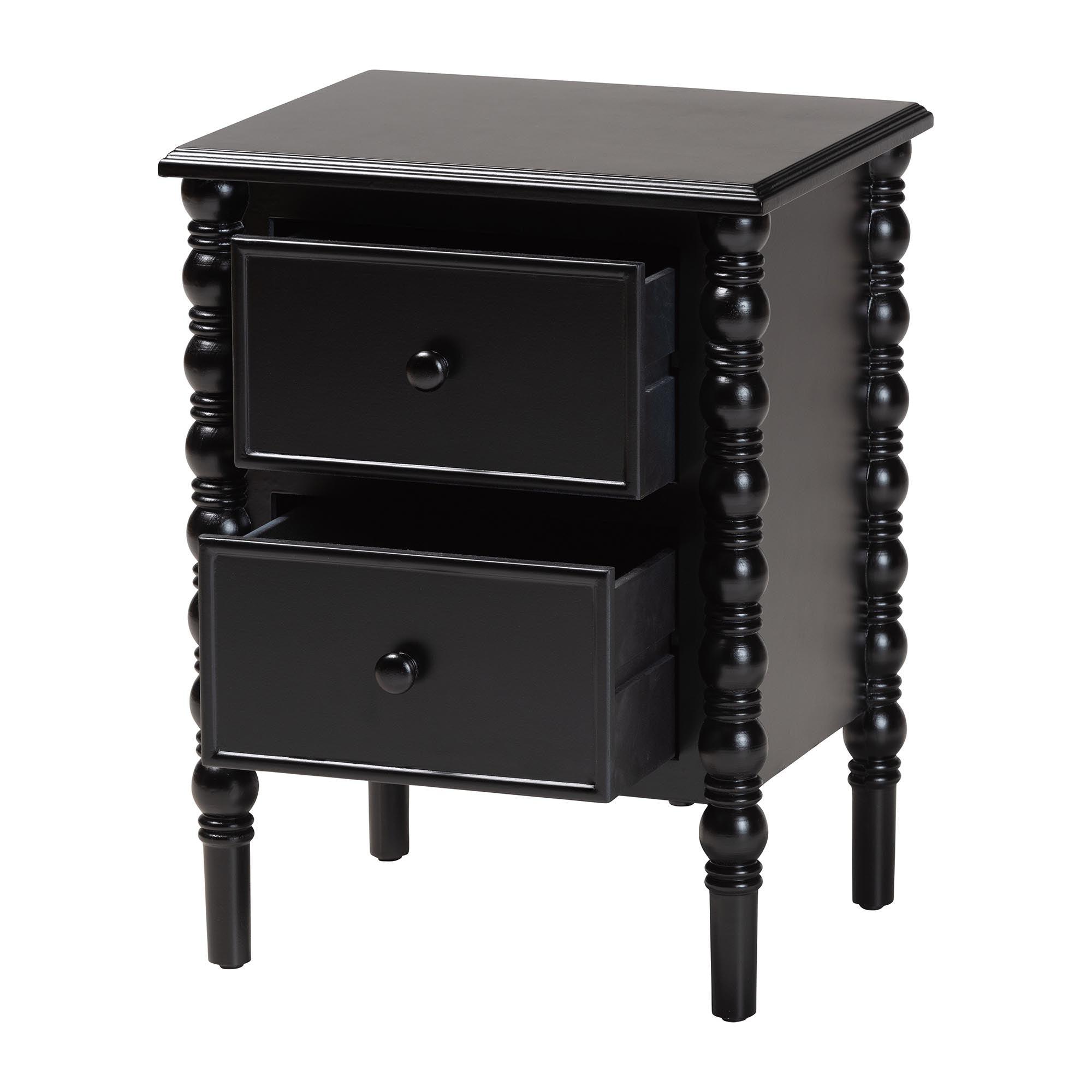 Malinda Classic Wood 2-Drawer End Table
