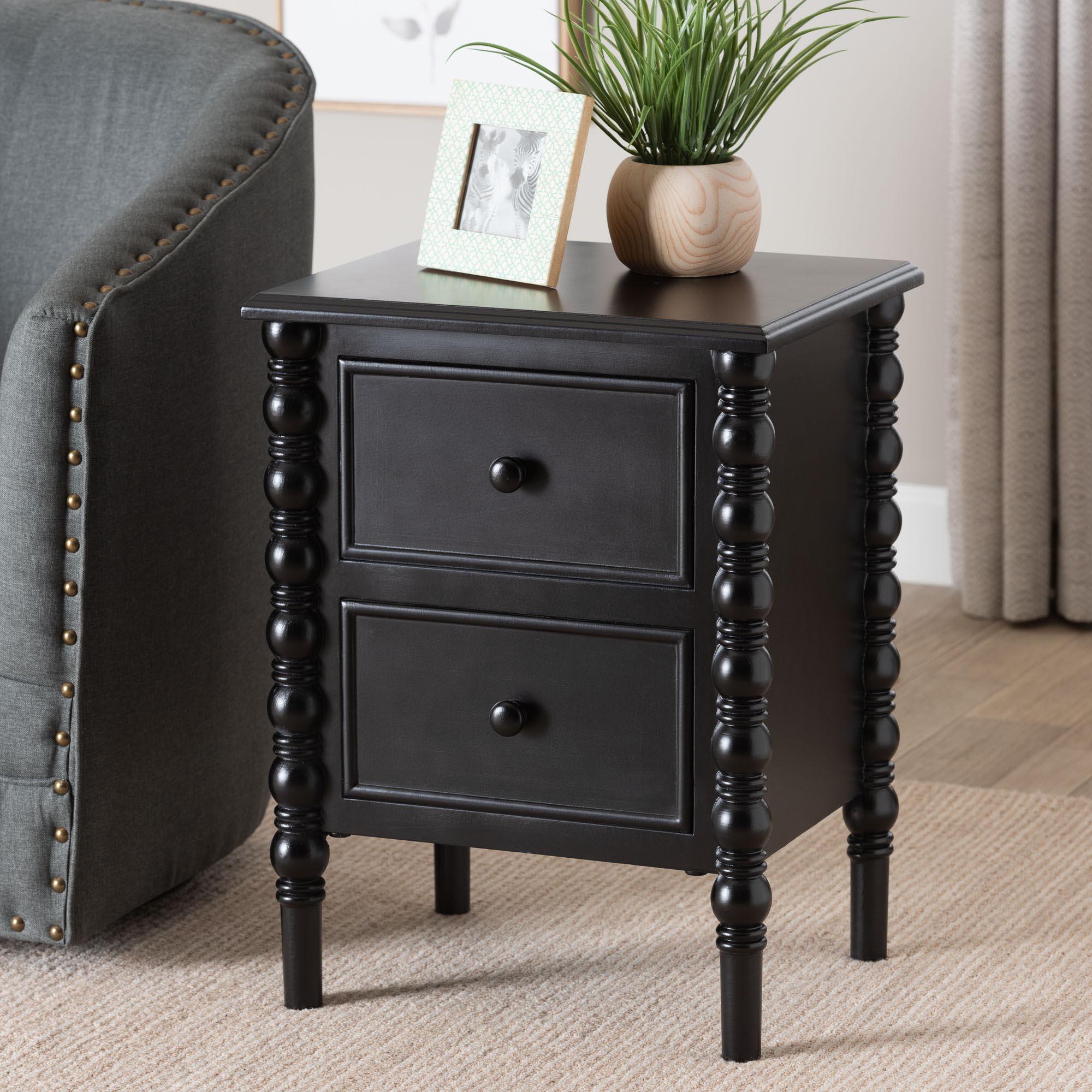 Malinda Classic Wood 2-Drawer End Table