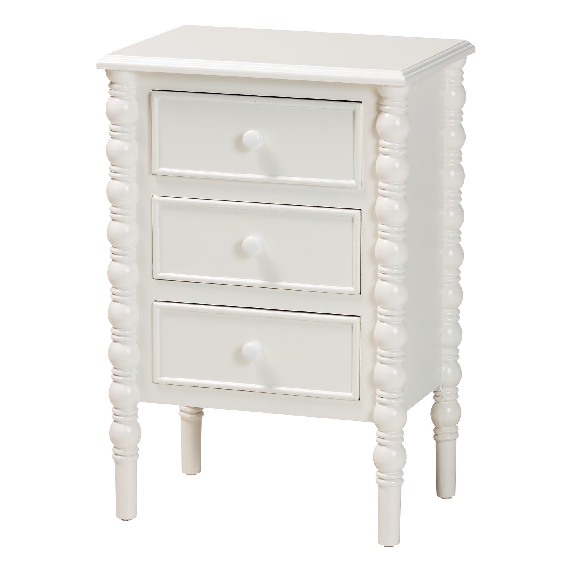 Malinda Classic Wood 3-Drawer End Table