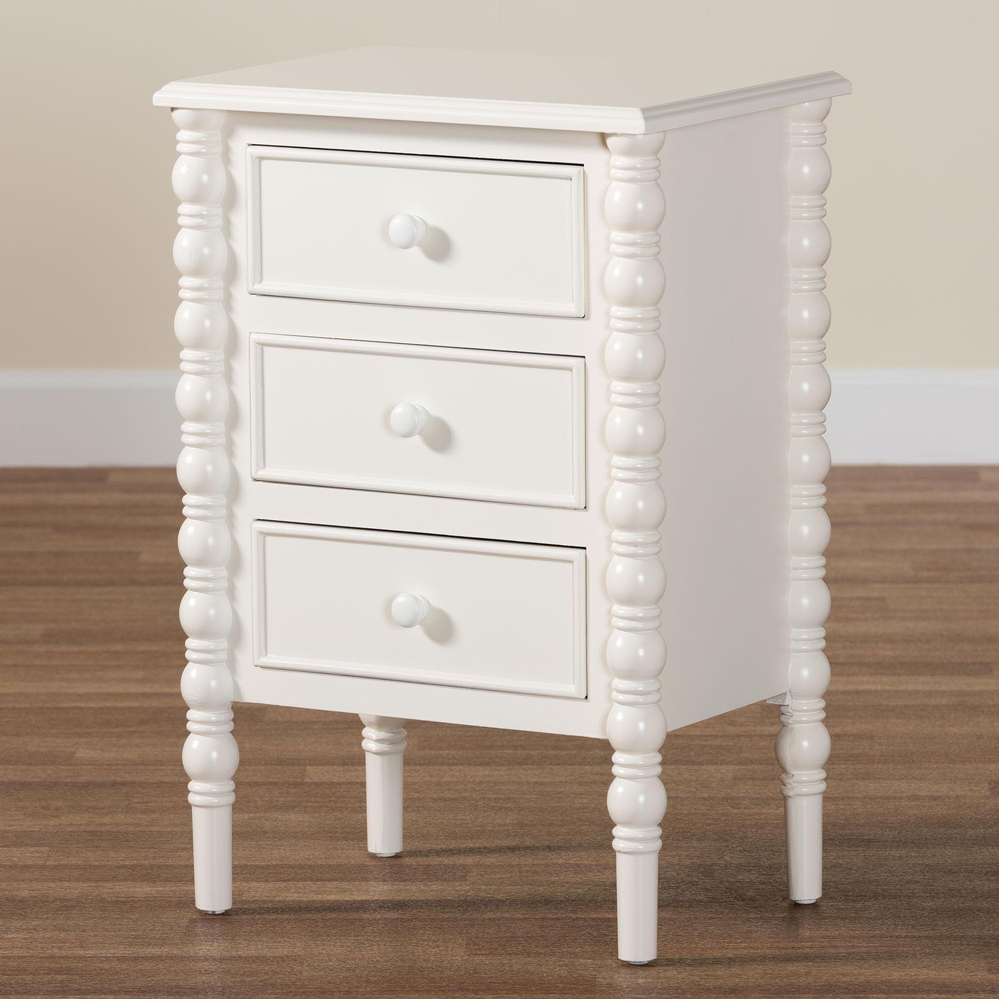 Malinda Classic Wood 3-Drawer End Table