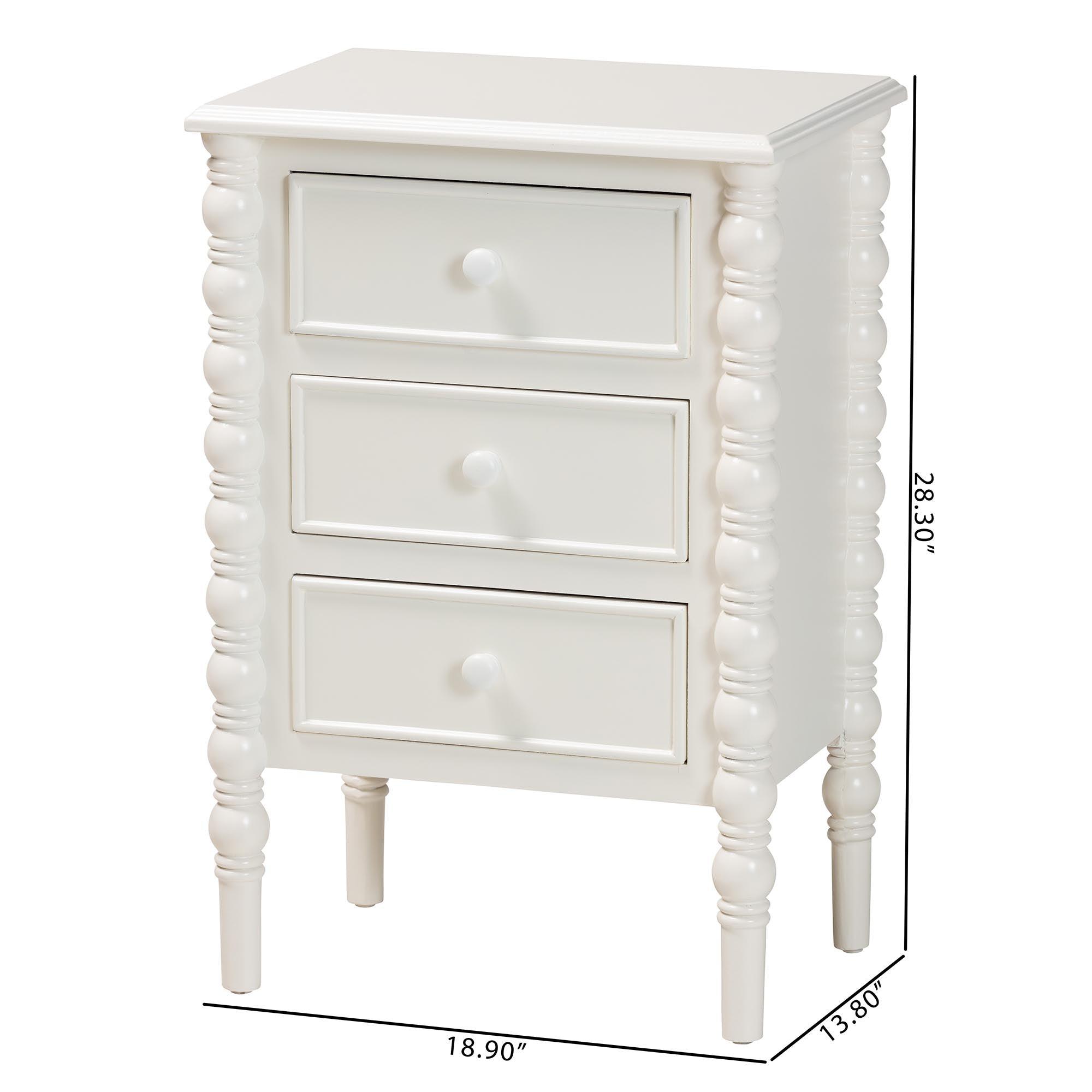 Malinda Classic Wood 3-Drawer End Table