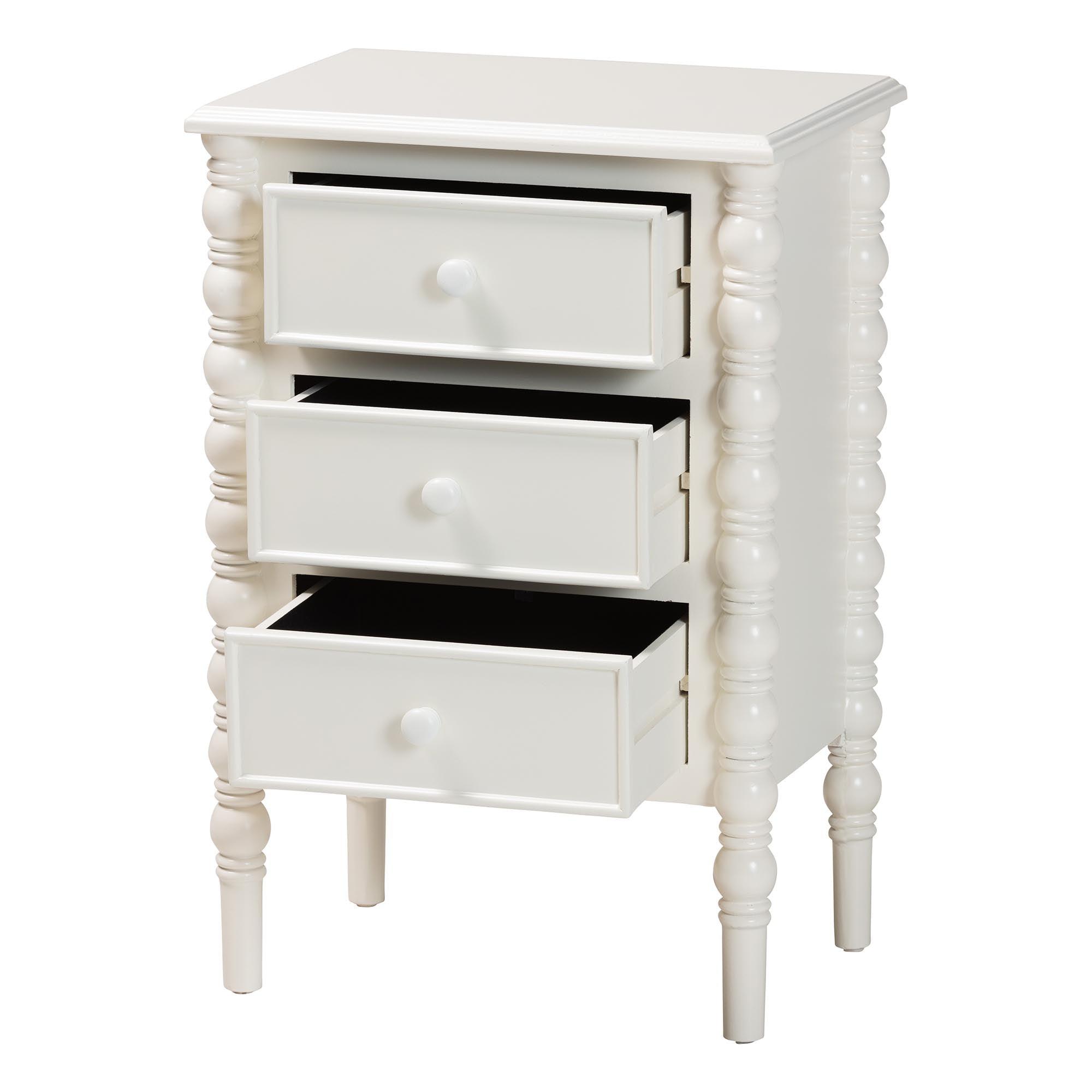 Malinda Classic Wood 3-Drawer End Table
