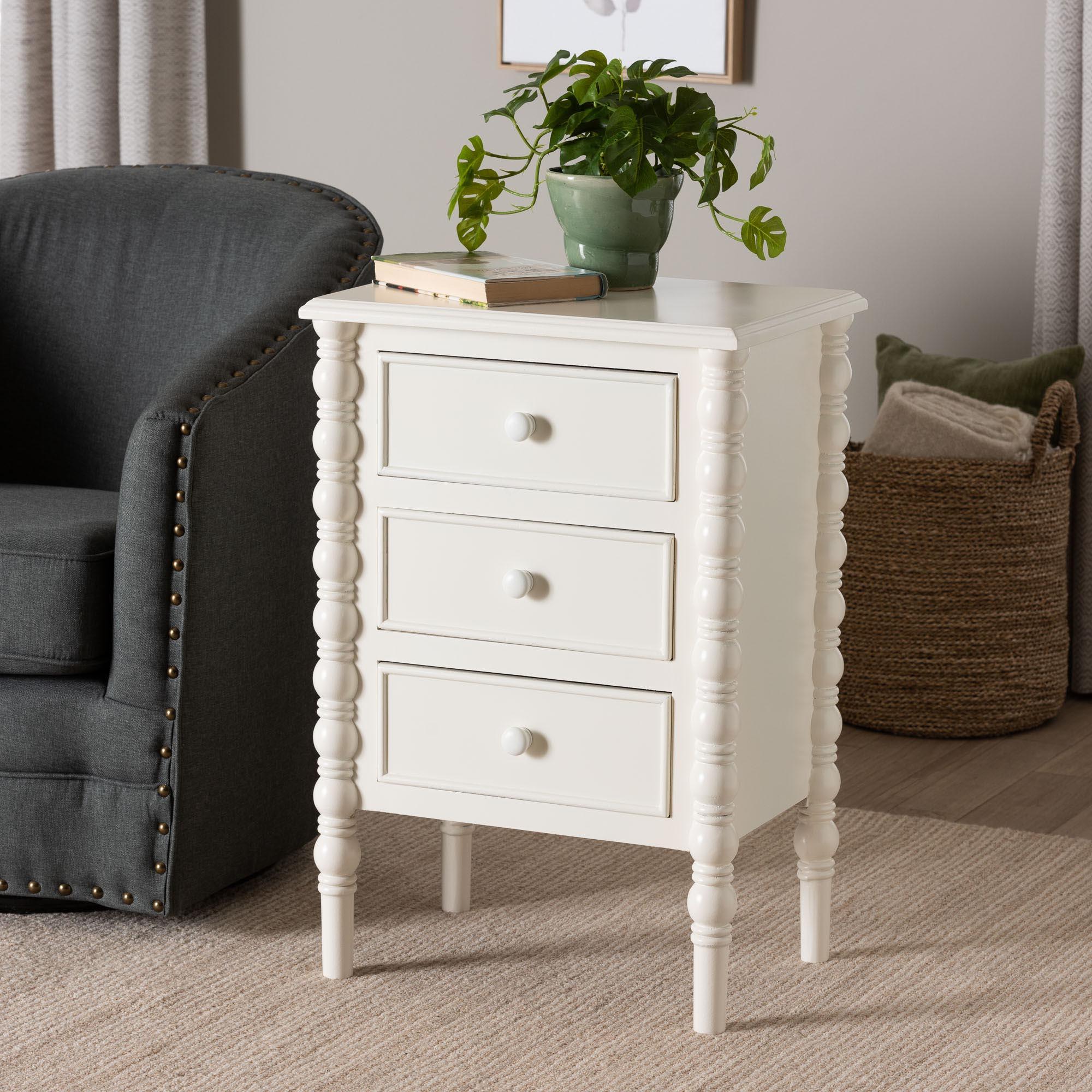 Malinda Classic Wood 3-Drawer End Table
