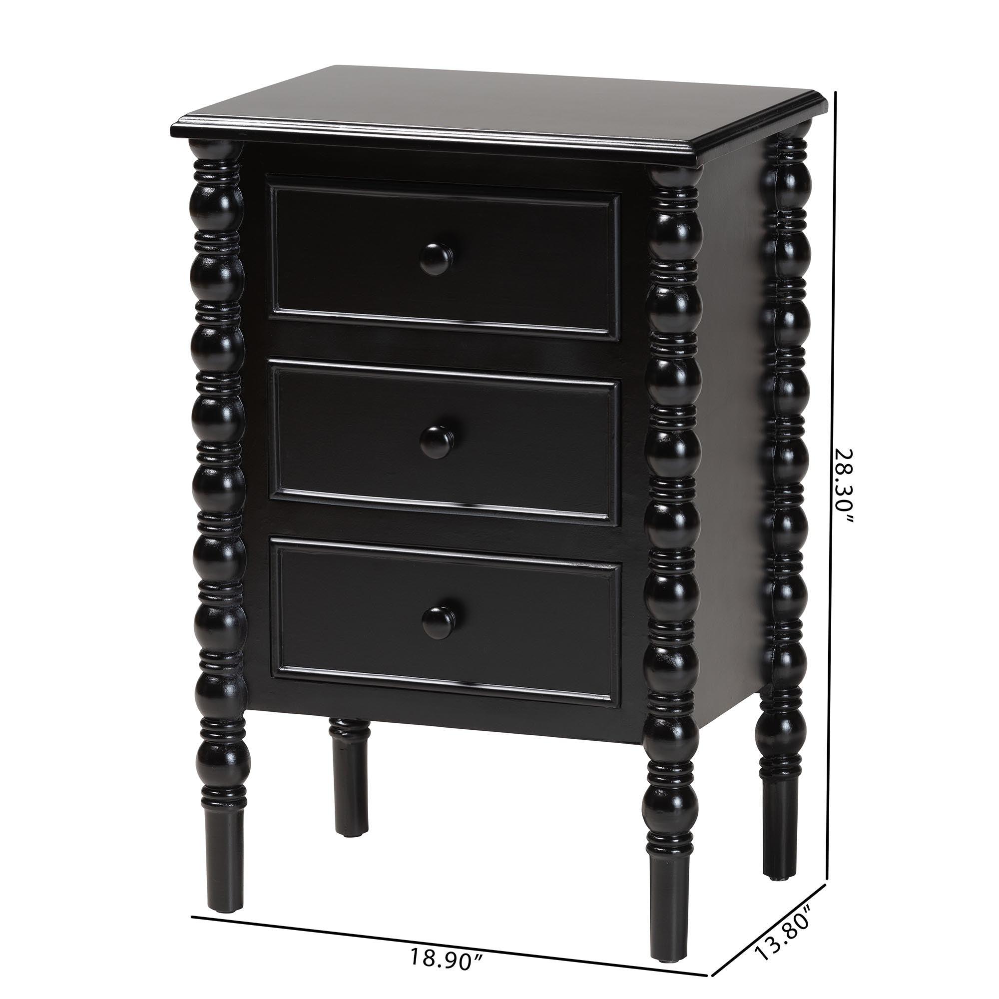Malinda Classic Wood 3-Drawer End Table