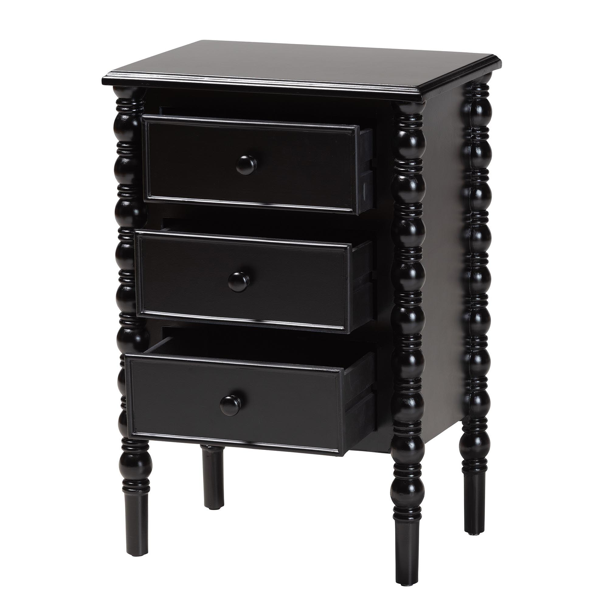 Malinda Classic Wood 3-Drawer End Table