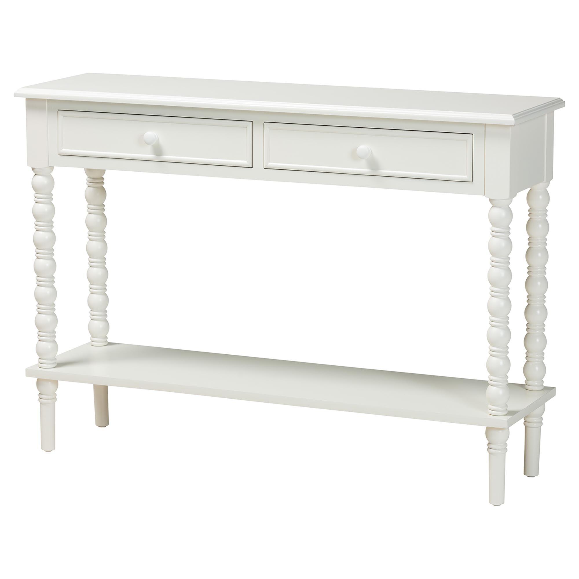 Malinda Classic Wood 2-Drawer Console Table