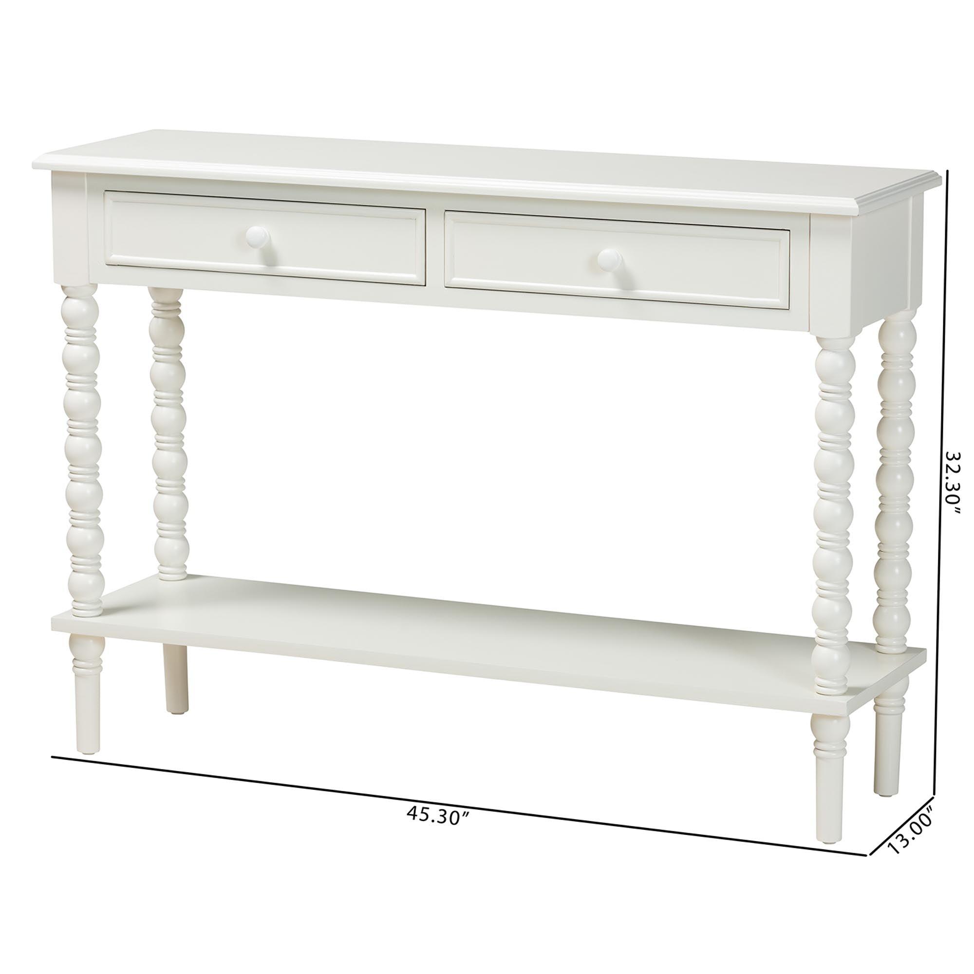 Malinda Classic Wood 2-Drawer Console Table