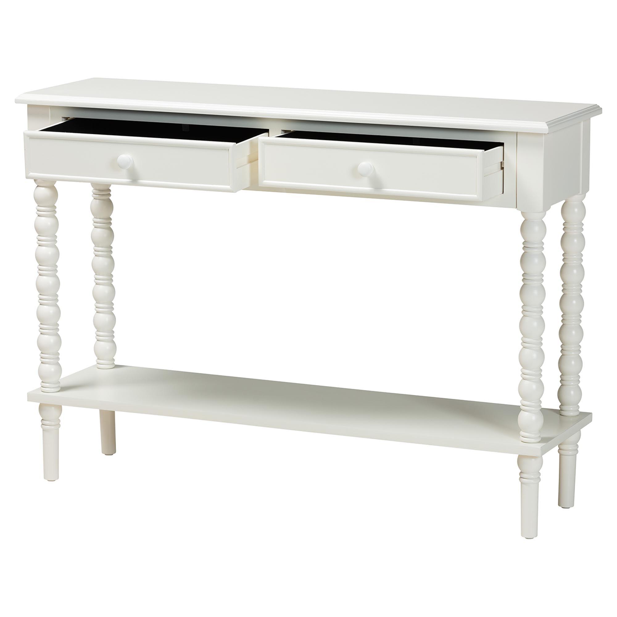 Malinda Classic Wood 2-Drawer Console Table