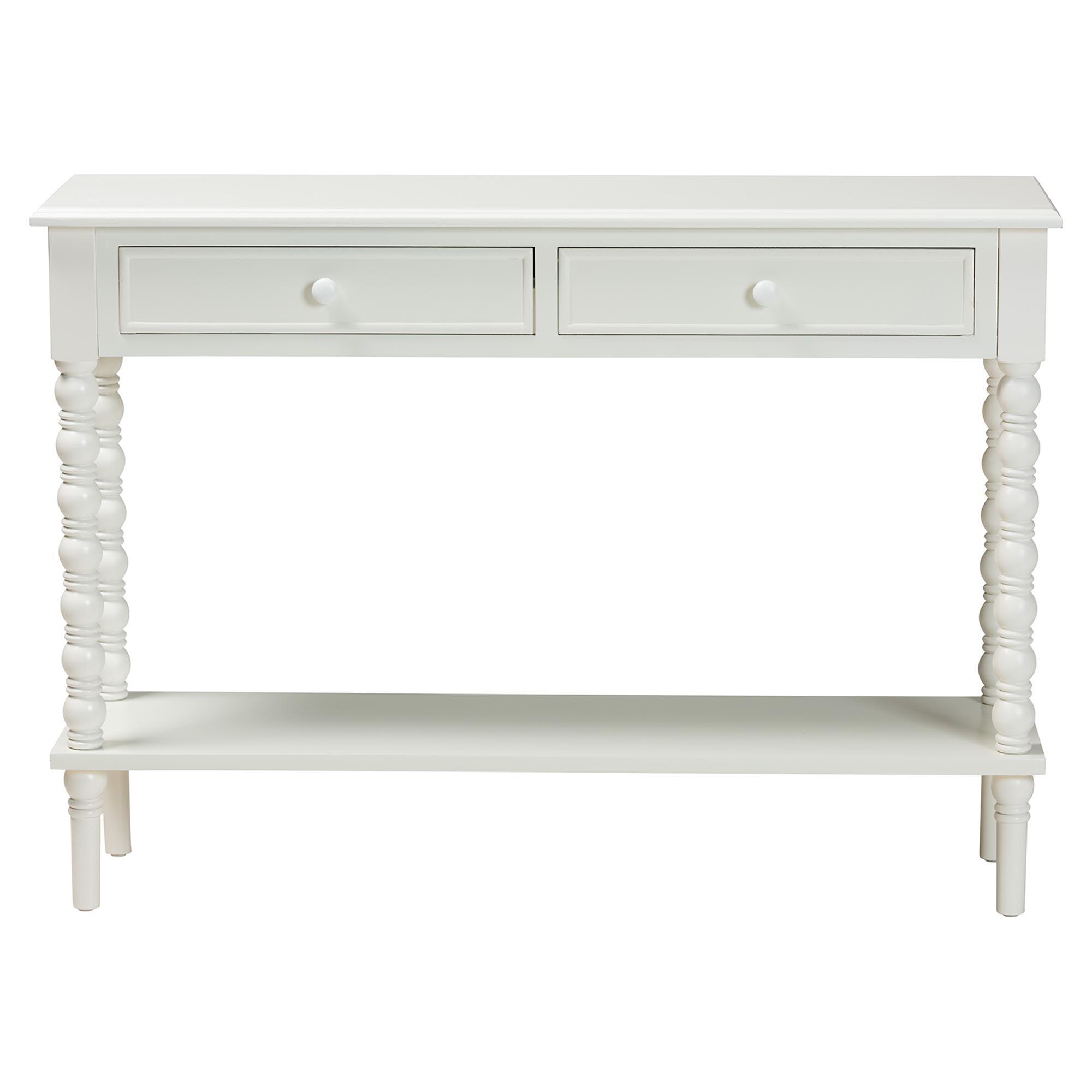 Malinda Classic Wood 2-Drawer Console Table
