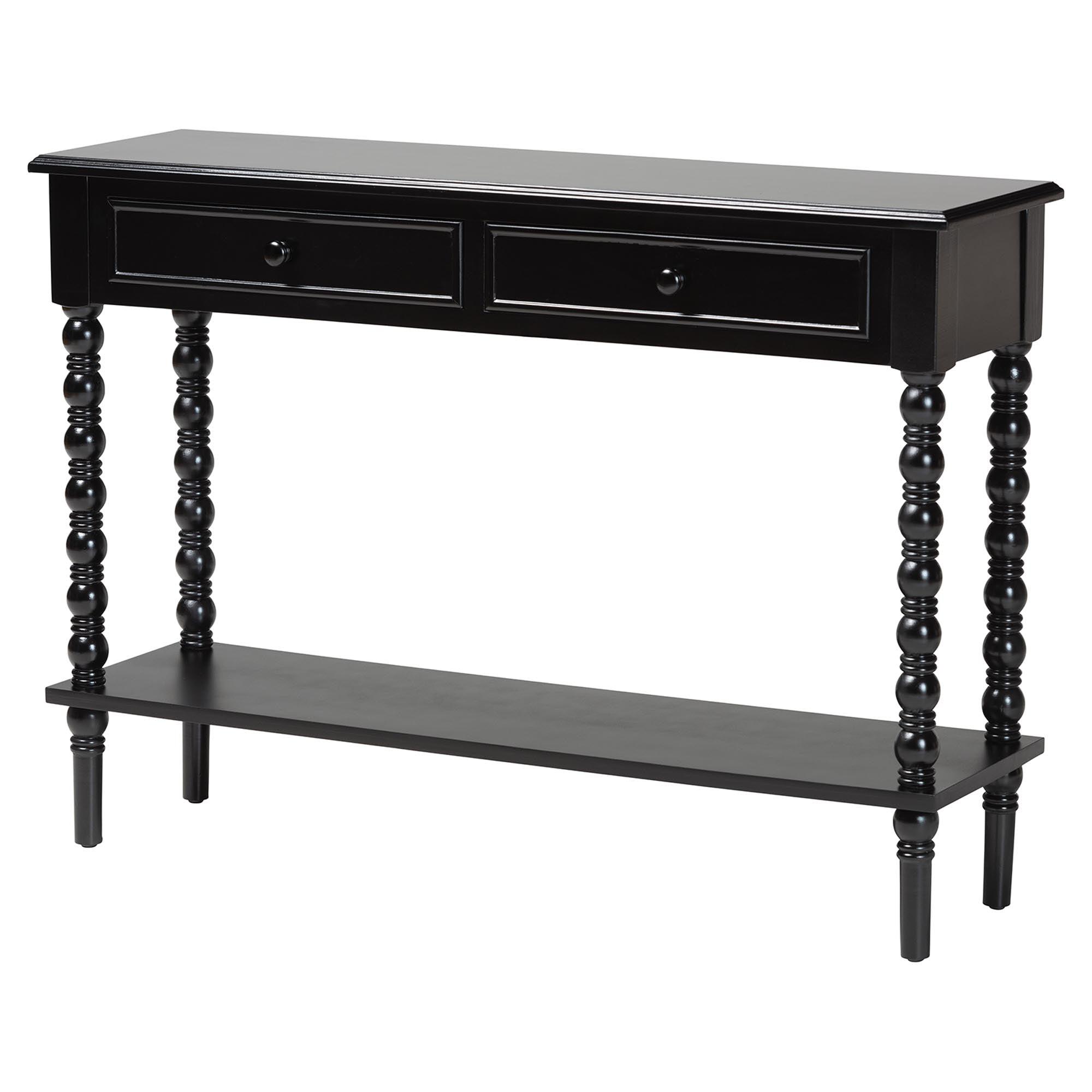 Malinda Classic Wood 2-Drawer Console Table