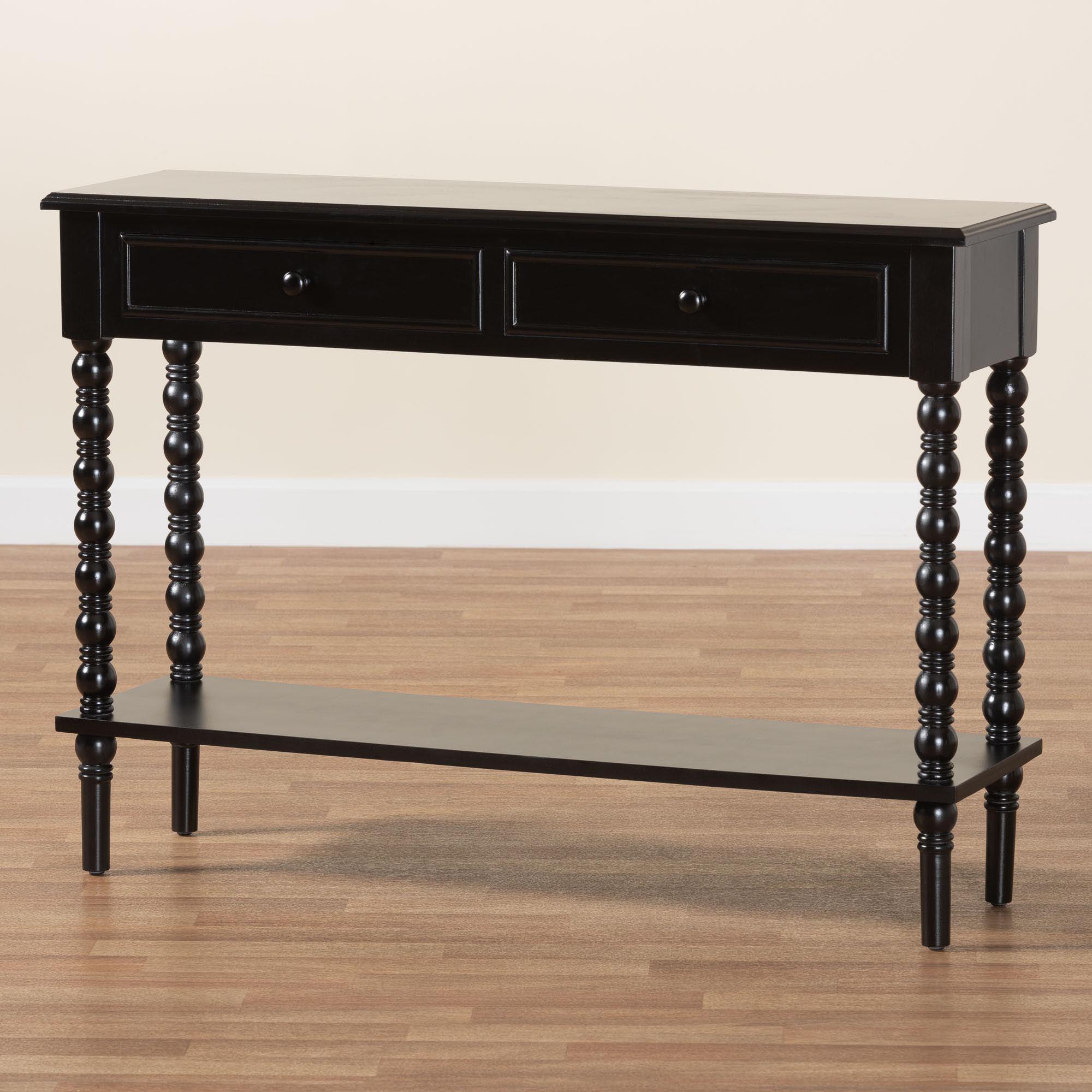 Malinda Classic Wood 2-Drawer Console Table