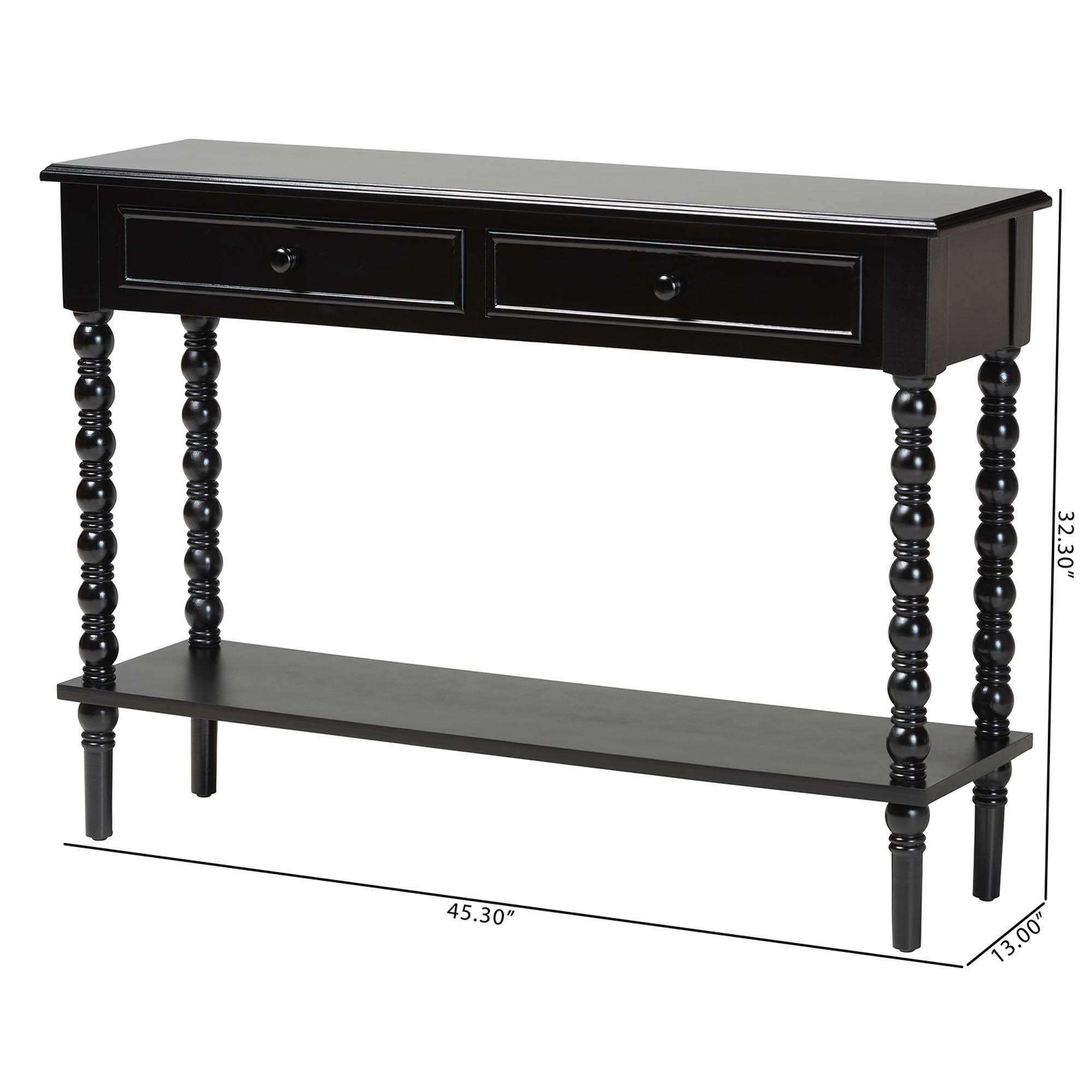 Malinda Classic Wood 2-Drawer Console Table