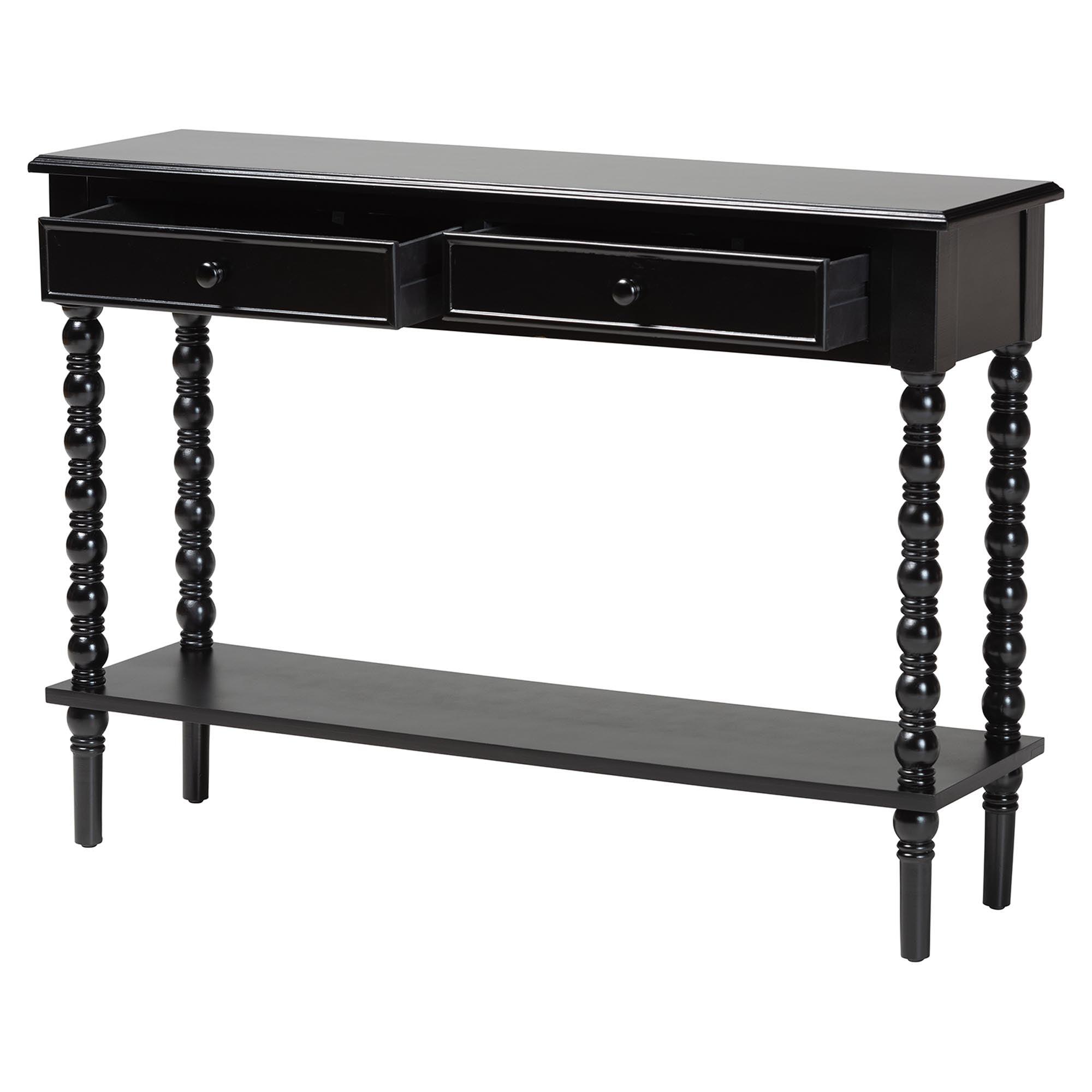 Malinda Classic Wood 2-Drawer Console Table