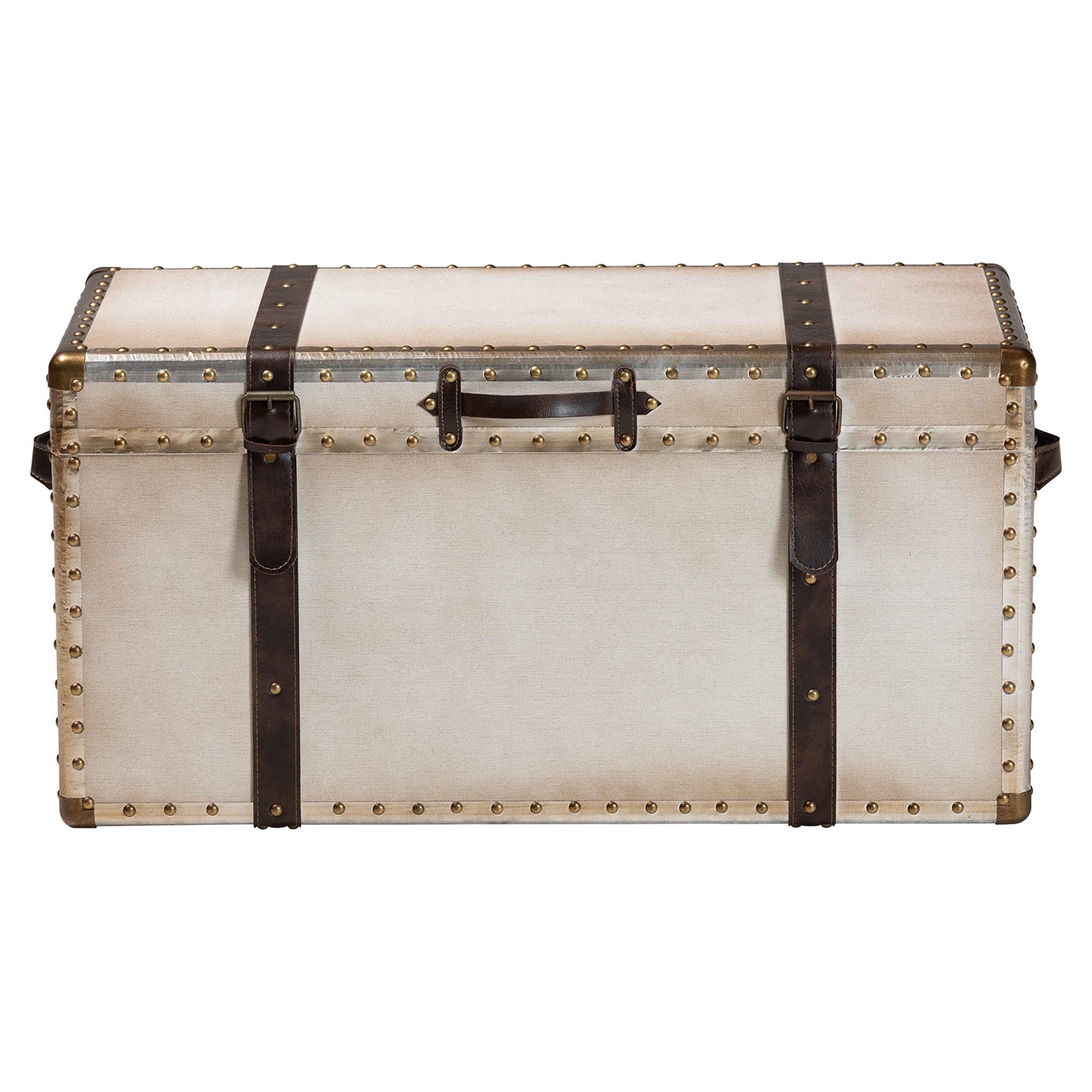 Nevio Vintage Weathered Canvas Storage Trunk