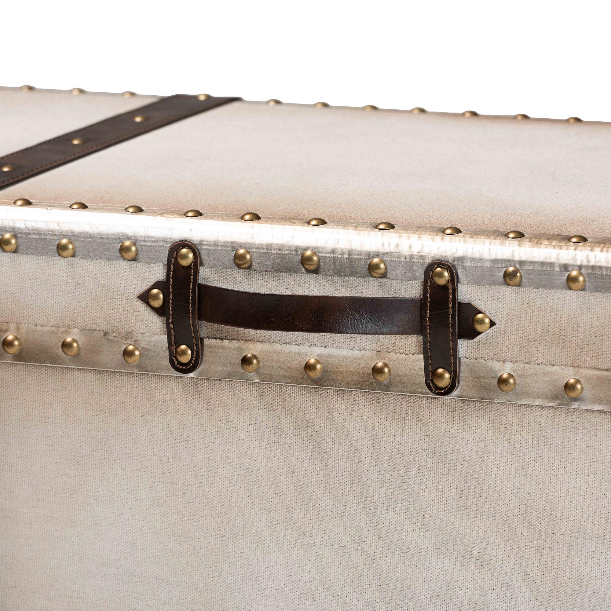 Nevio Vintage Weathered Canvas Storage Trunk