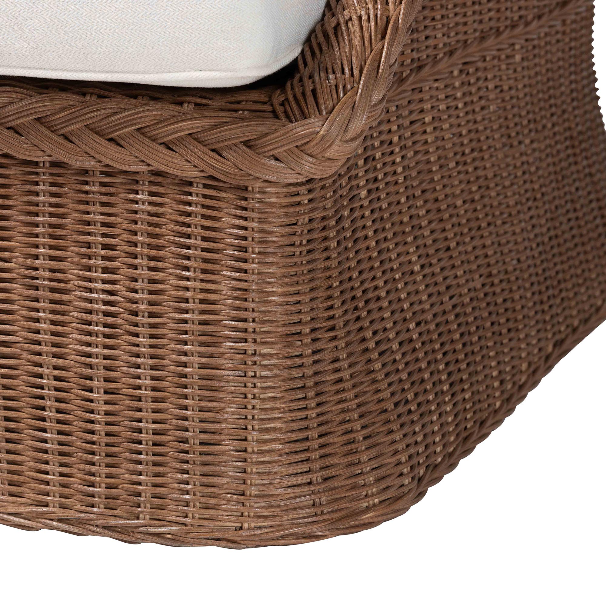 Bali & Pari Derris Bohemian Peanut Braided Rattan 2-Piece Arm Chair Set
