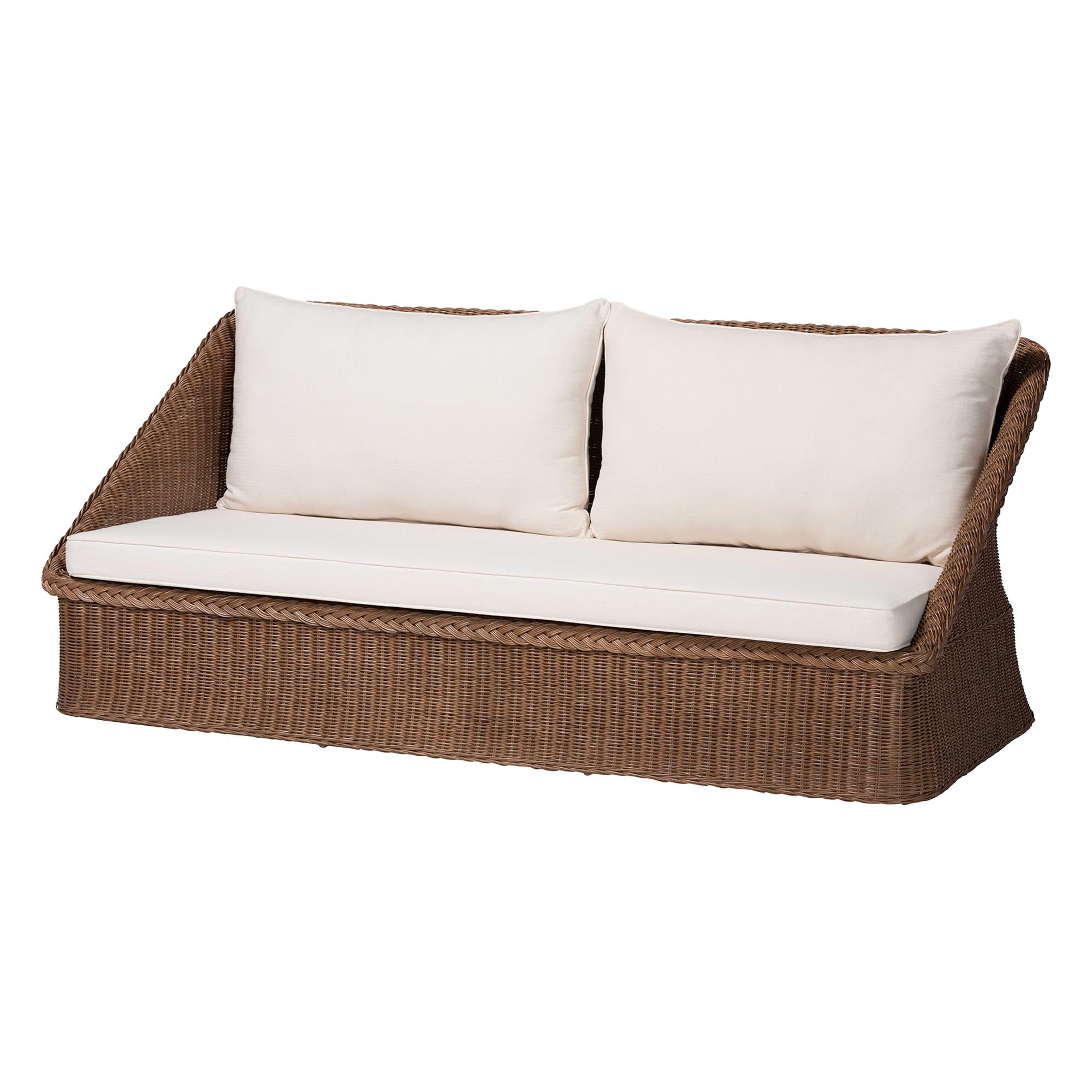 Bali & Pari Derris Bohemian Peanut Braided Rattan Sofa