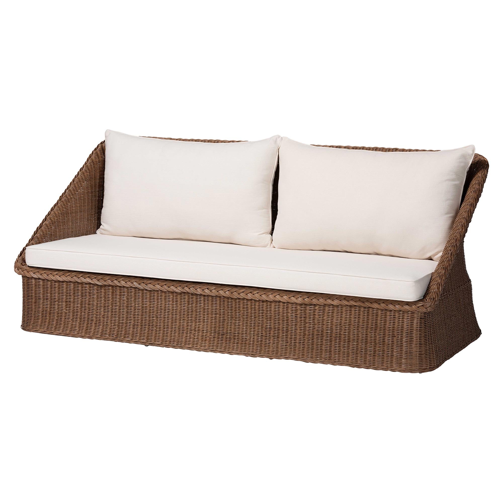 Bali & Pari Derris Bohemian Peanut Braided Rattan 3-Piece Living Room Set