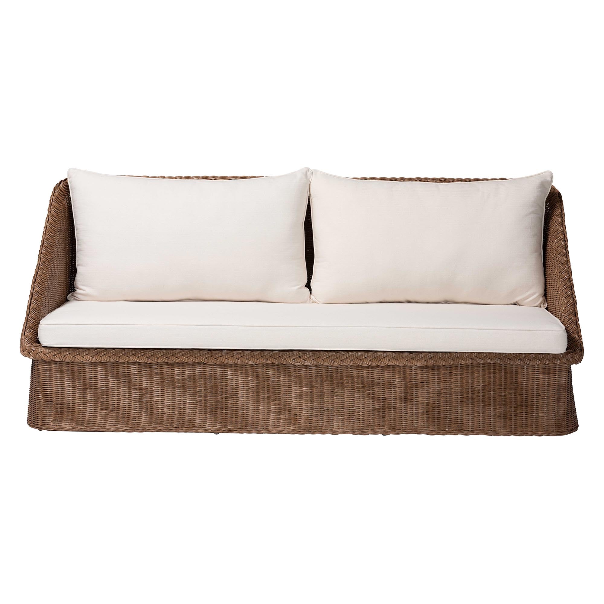 Bali & Pari Derris Bohemian Peanut Braided Rattan Sofa