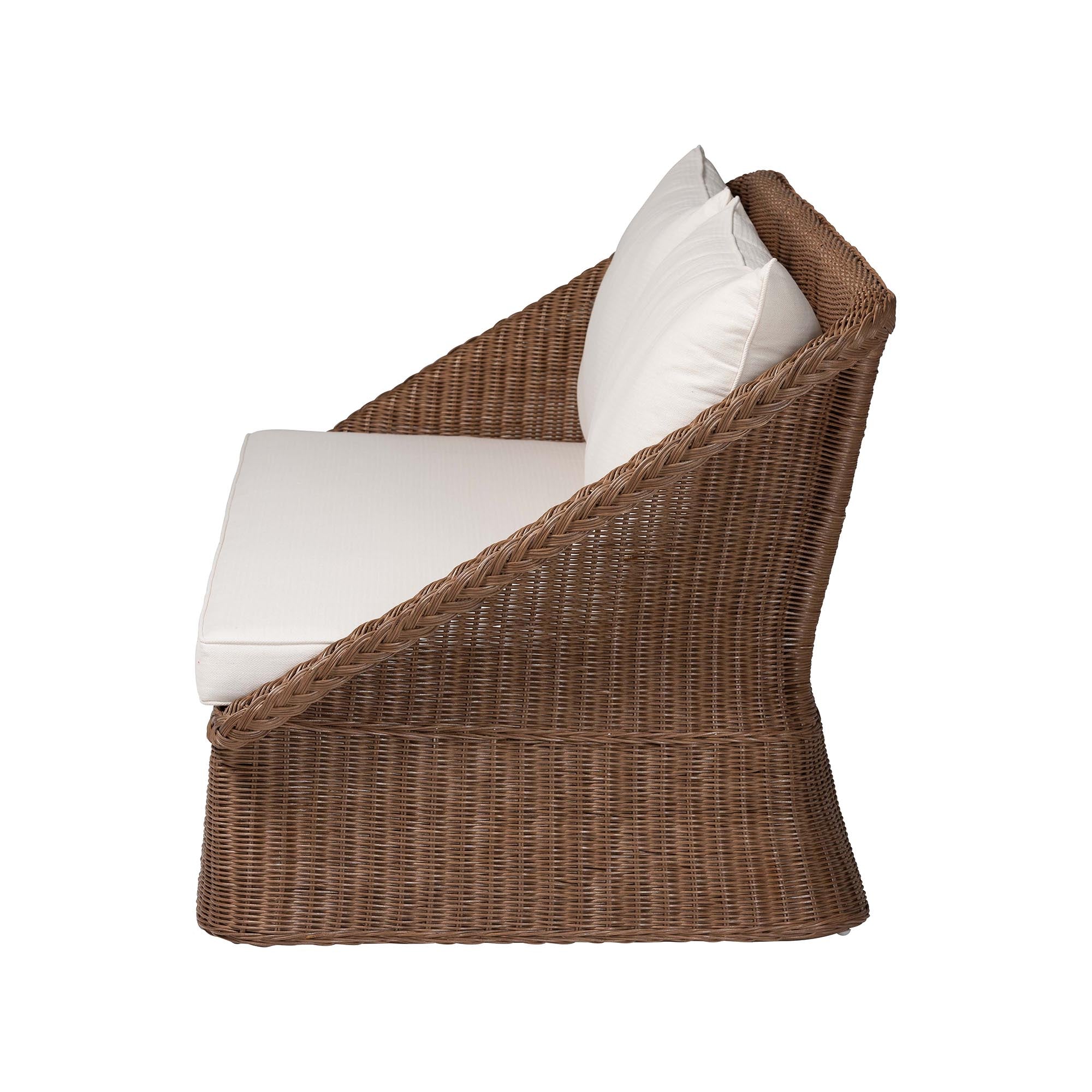 Bali & Pari Derris Bohemian Peanut Braided Rattan Sofa