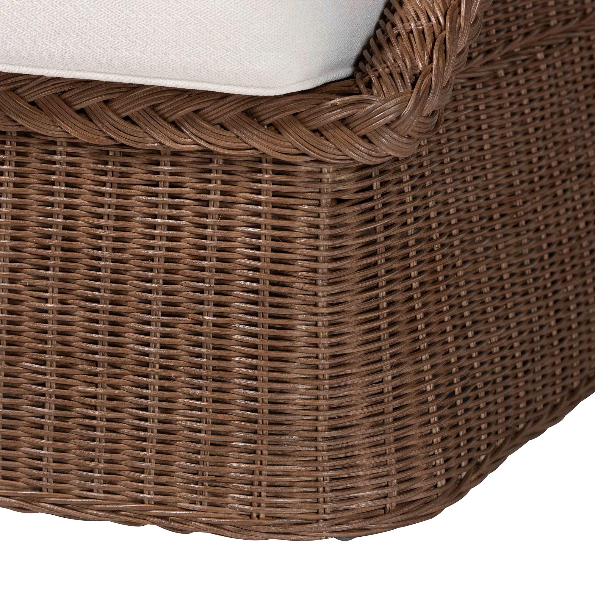 Bali & Pari Derris Bohemian Peanut Braided Rattan Sofa