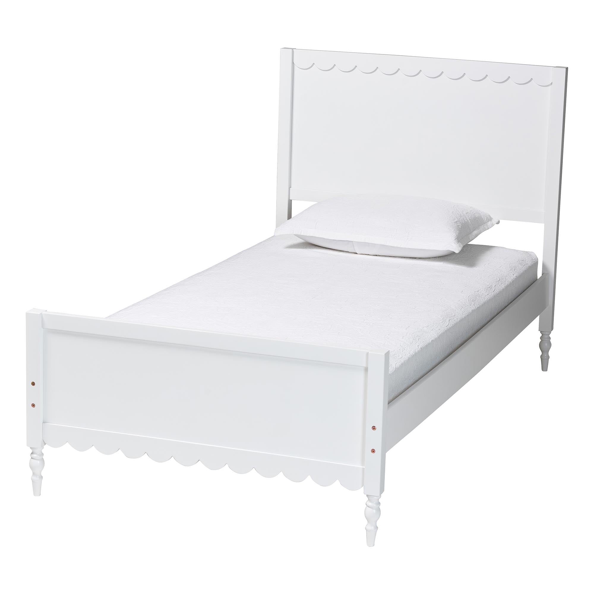 Roni Modern Scalloped Wood 4-Piece Bedroom Set