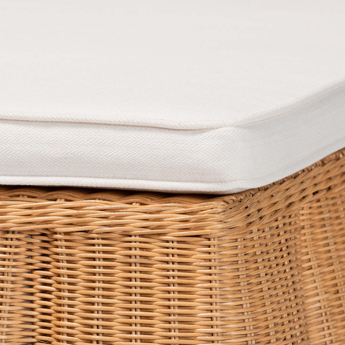 Bali & Pari Palm Scallop Rattan Ottoman